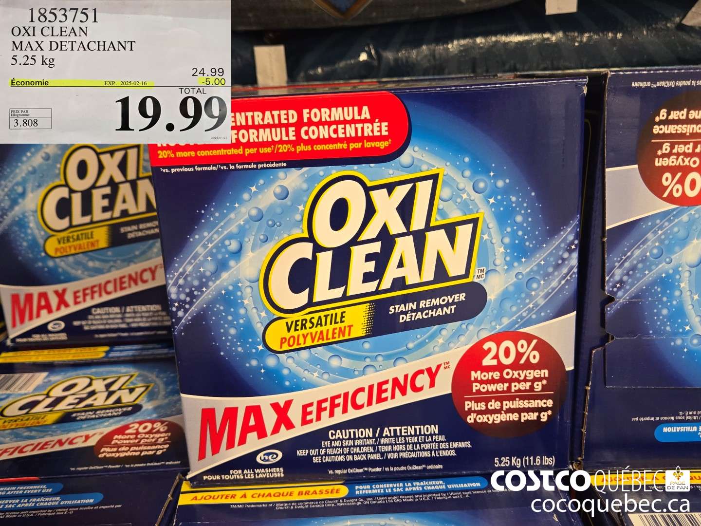 1853751 OXI CLEAN MAX DETACHANT  ($5.00 INSTANT SAVINGS EXPIRES ON 2025-02-16) $19.99