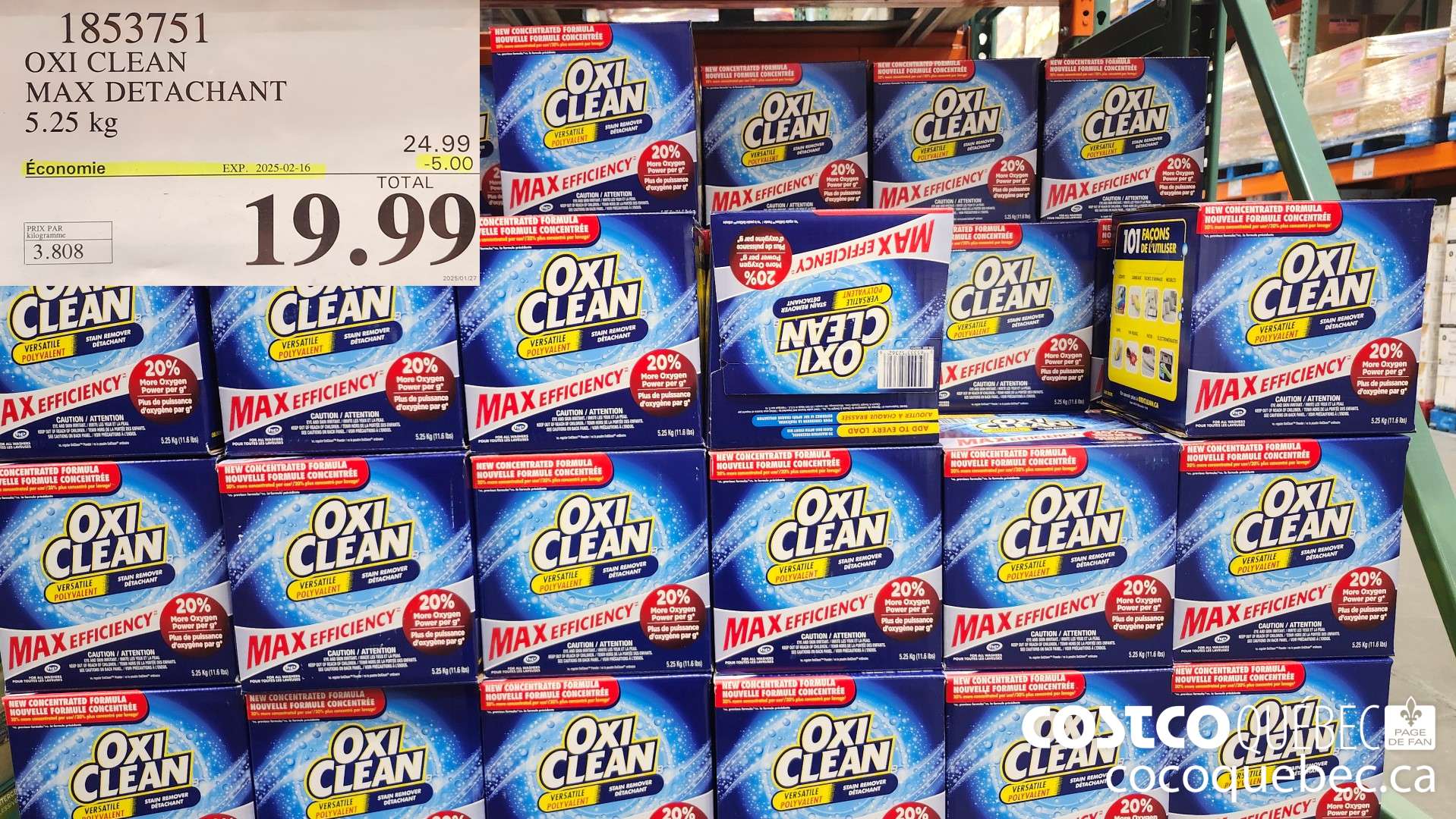 1853751 OXI CLEAN MAX DETACHANT  ($5.00 INSTANT SAVINGS EXPIRES ON 2025-02-16) $19.99