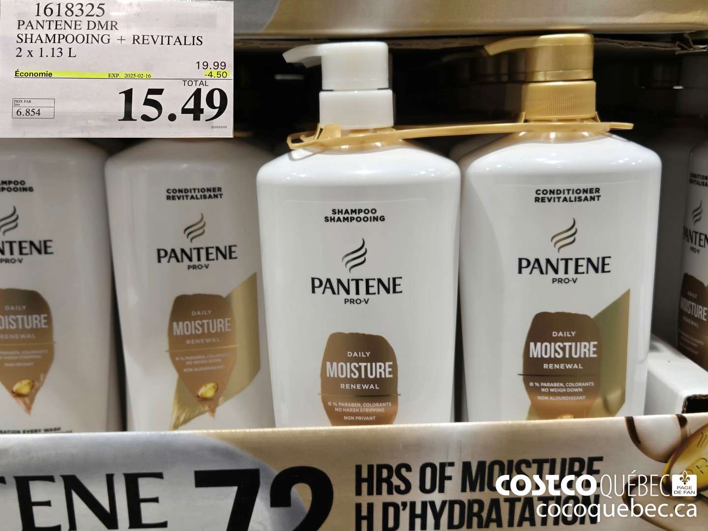 1618325 PANTENE DMR SHAMPOING/REVITALISANT  ($4.50 INSTANT SAVINGS EXPIRES ON 2025-02-16) $15.49