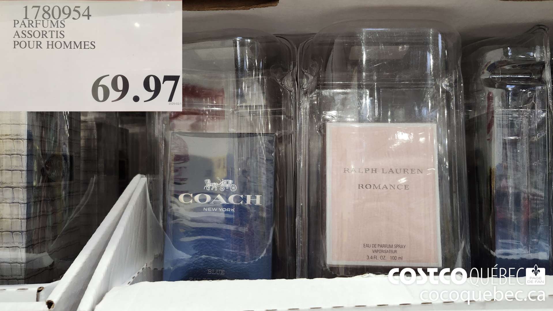 1780954 PARFUMS ASSORTIS POUR HOMMES  $69.97