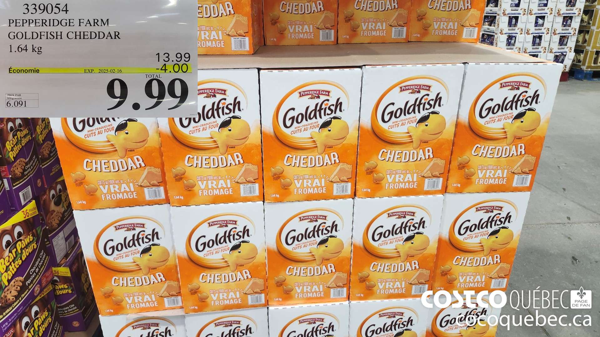 339054 PEPPERIDGE FARM GOLDFISH CHEDDAR 1.64 KG ($4.00 INSTANT SAVINGS EXPIRES ON 2025-02-16) $9.99