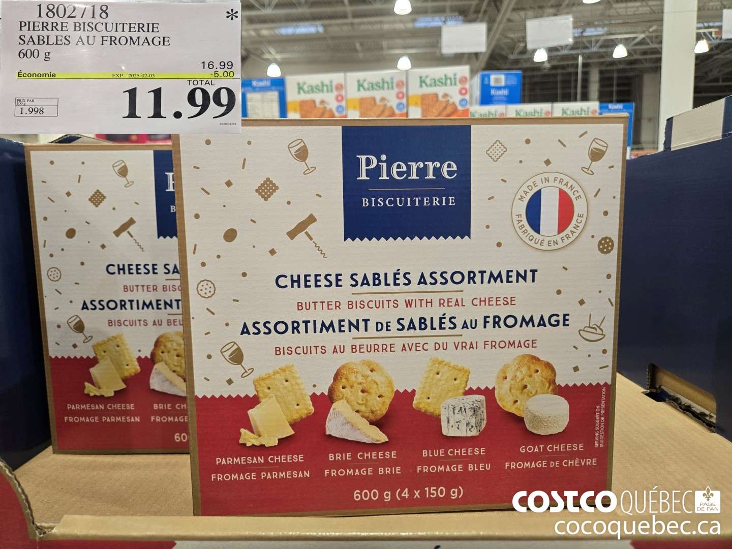 1802718 PIERRE BISCUITERIE SABLES AU FROMAGE 600 g  ($5.00 INSTANT SAVINGS EXPIRES ON 2025-02-03) $11.99