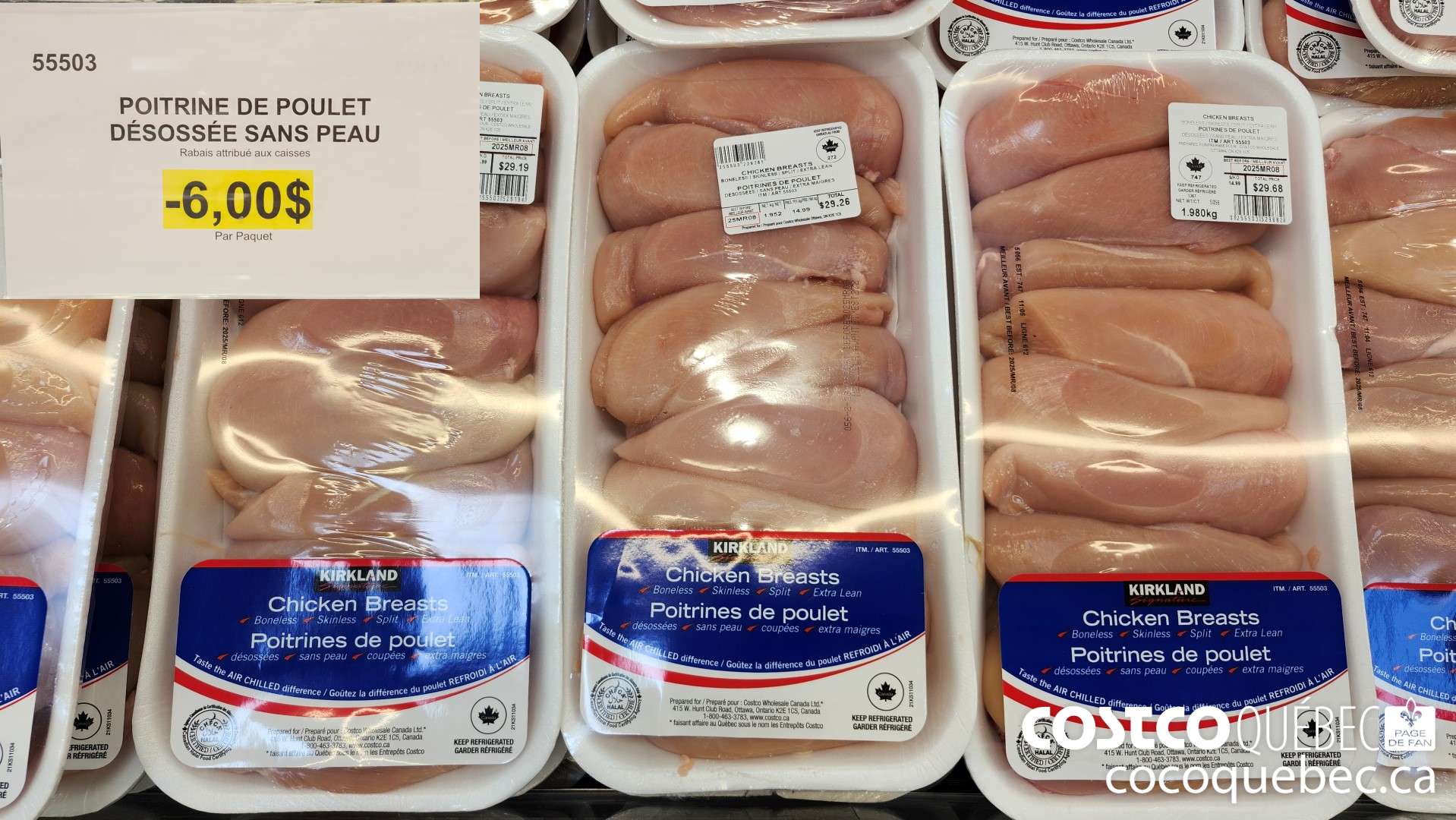 55503 POITRINE DE POULET DESOSSEE SANS PEAU  ($6.00 INSTANT SAVINGS)