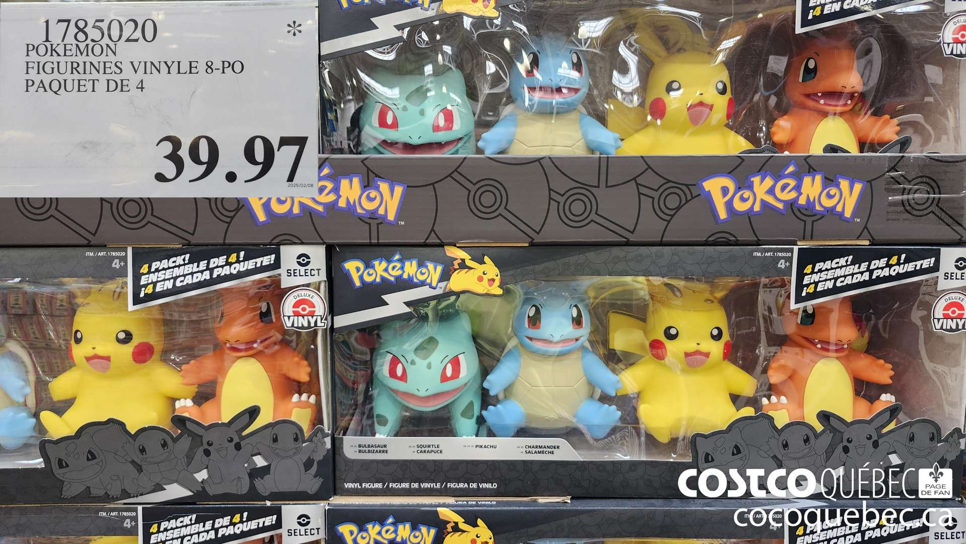 1785020 POKEMON FIGURINES VINYLE 8-PO PAQUET DE 4  $39.97