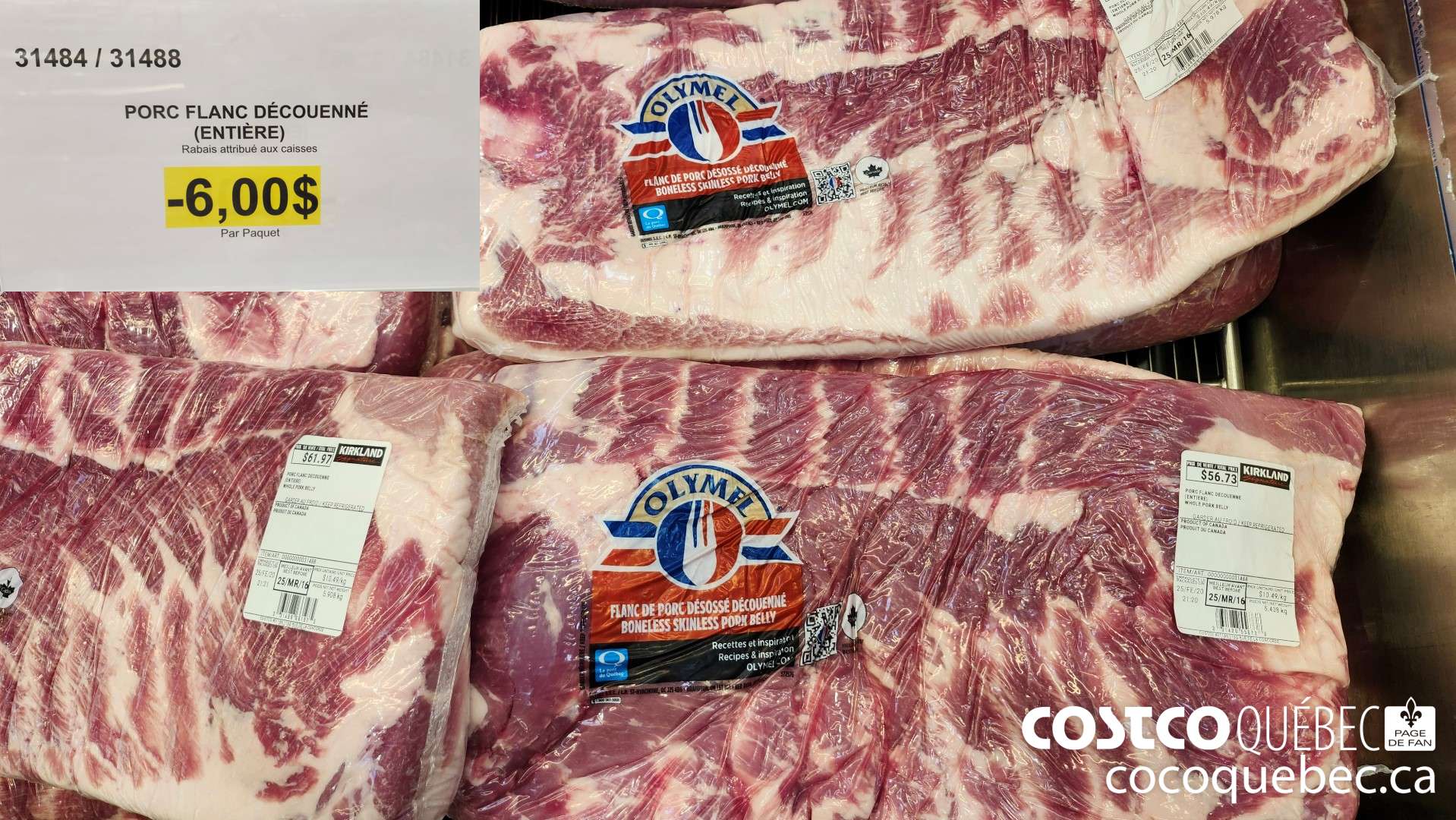 31484 PORC FLANC DECOUENNE (ENTIERE)  ($6.00 INSTANT SAVINGS)