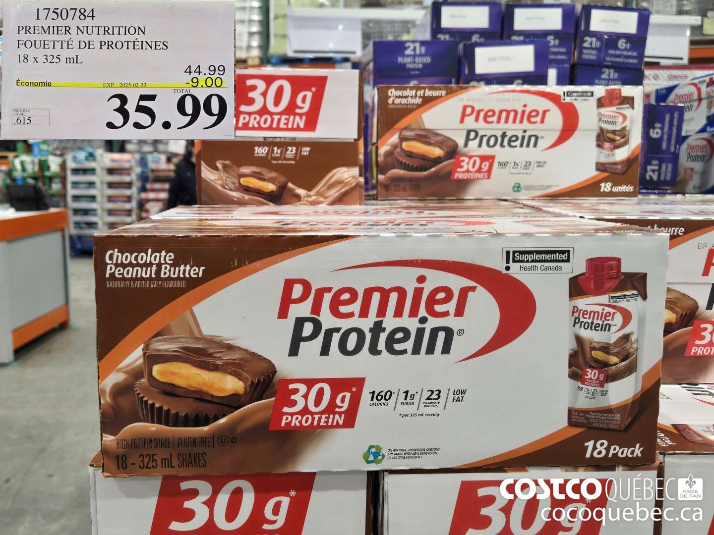 1750784 PREMIER NUTRITION FOUETTE DE PROTEINES 18 x 325 mL TOTAL 35.99  ($9.00 INSTANT SAVINGS EXPIRES ON 2025-02-23) $35.99