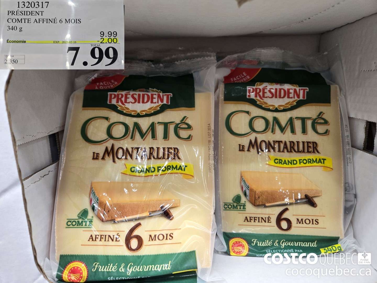 1320317 PRESIDENT COMTE AFFINE 6 MOIS 340 g  ($2.00 INSTANT SAVINGS EXPIRES ON 2025-02-16) $7.99