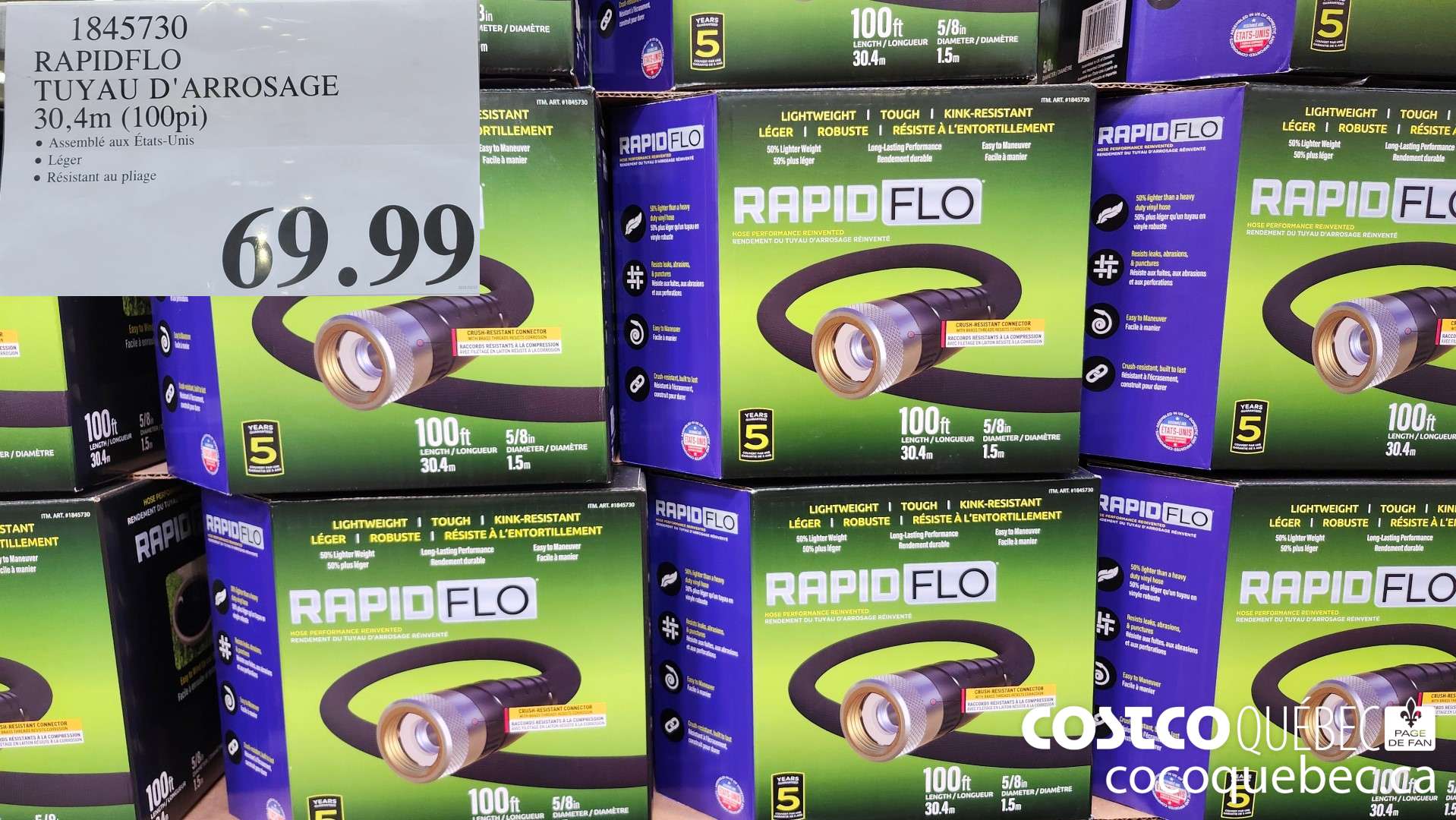 1845730 RAPIDFLO TUYAU D'ARROSAGE 30,4m (100pi)  $69.99