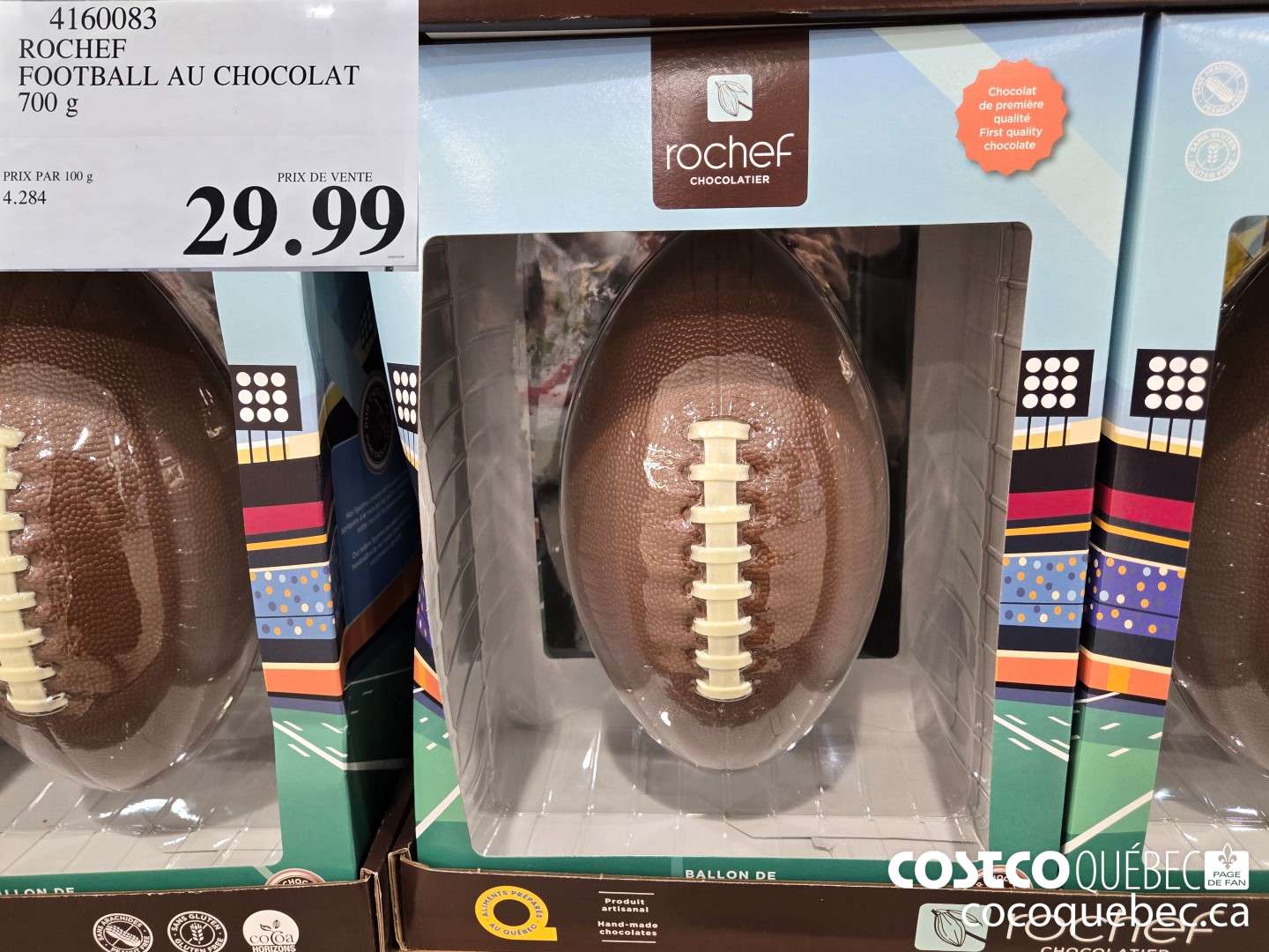 4160083 ROCHEF FOOTBALL AU CHOCOLAT 700 g  $29.99