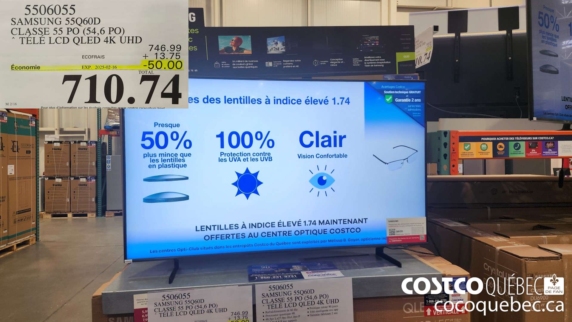 5506055 SAMSUNG 55Q60D CLASSE 55 PO (54,6 PO) |“ TELE LCD LED 4K UHD  ($50.00 INSTANT SAVINGS EXPIRES ON 2025-02-16) $710.74