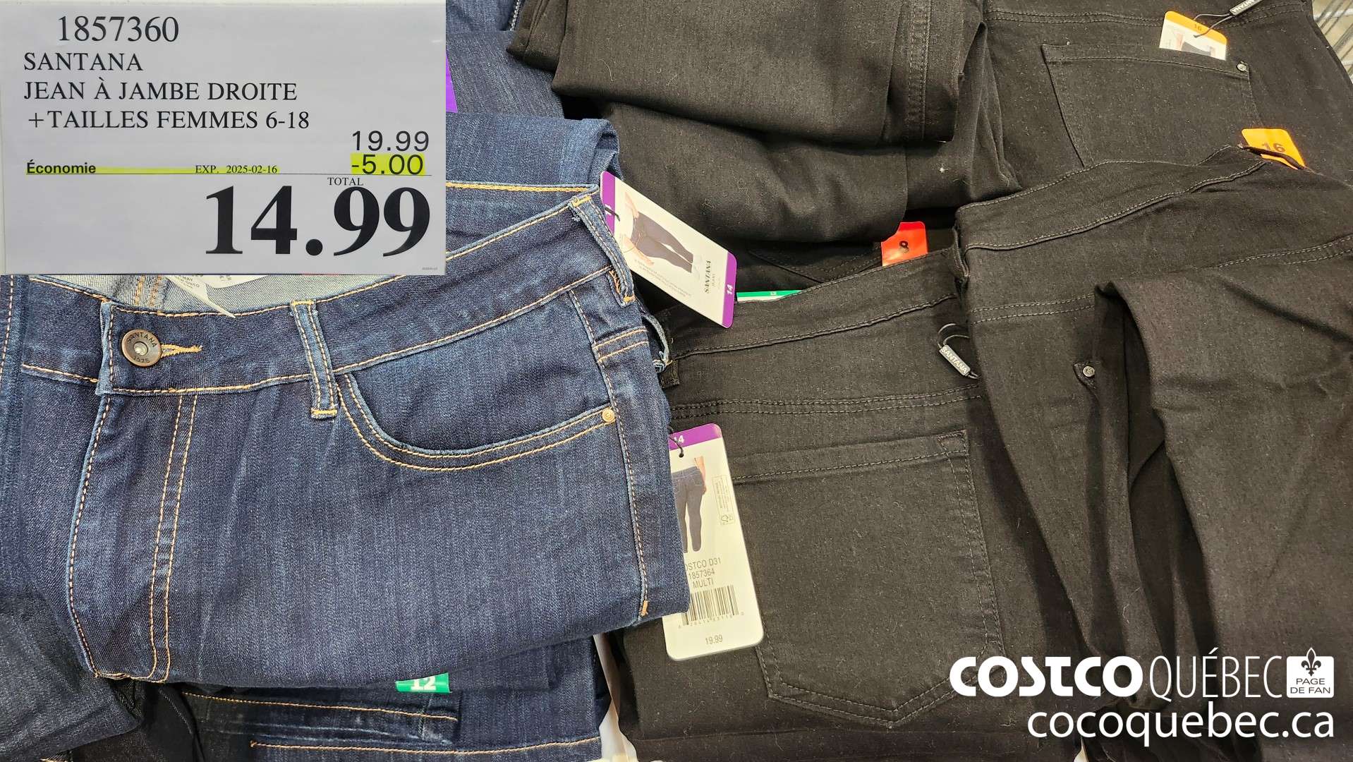 1857360 SANTANA JEAN A JAMBE DROITE + TAILLES FEMMES 6-18  ($5.00 INSTANT SAVINGS EXPIRES ON 2025-02-16) $14.99