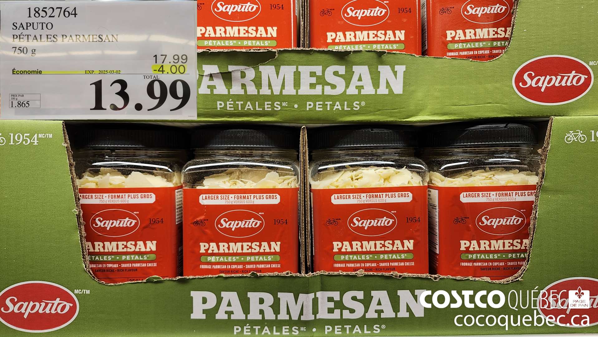 1852764 SAPUTO PETALES PARMESAN  ($4.00 INSTANT SAVINGS EXPIRES ON 2025-03-02) $13.99