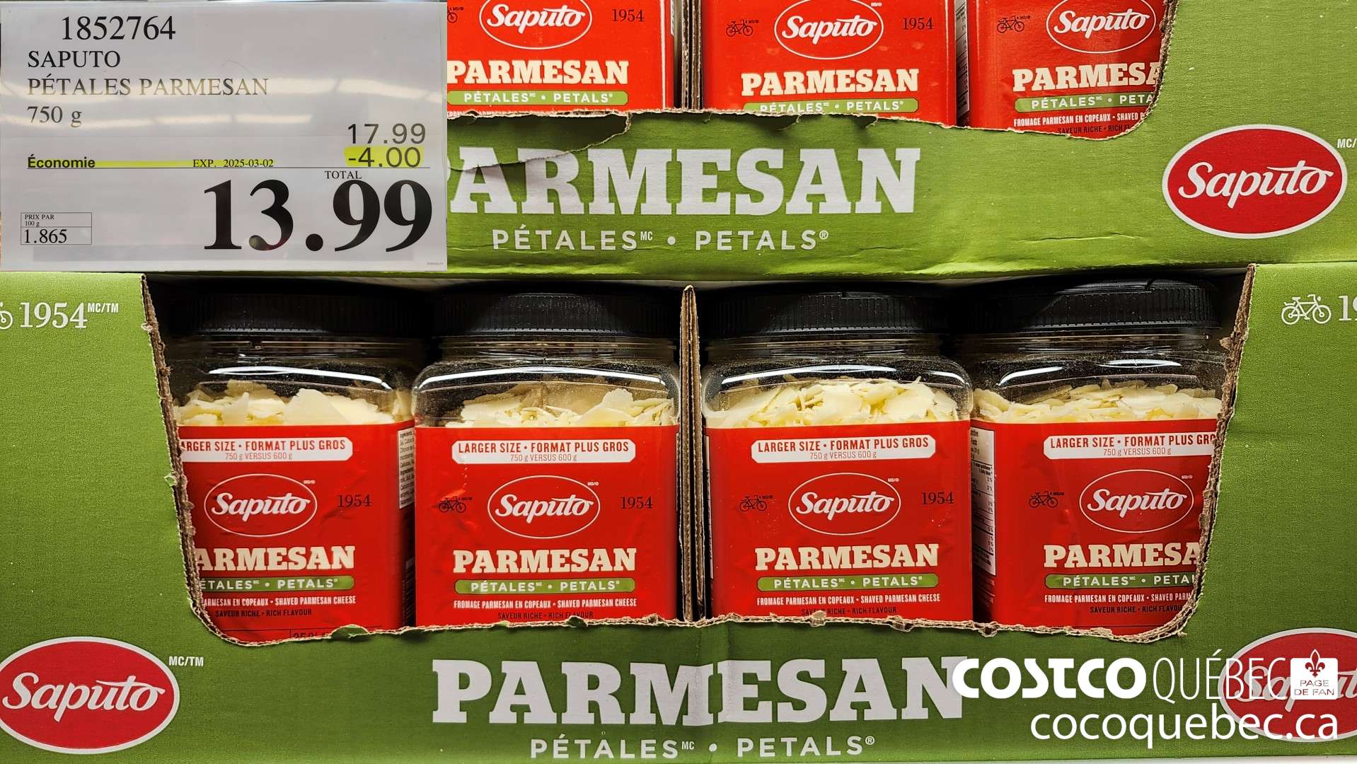 1852764 SAPUTO PETALES PARMESAN  ($4.00 INSTANT SAVINGS EXPIRES ON 2025-03-02) $13.99