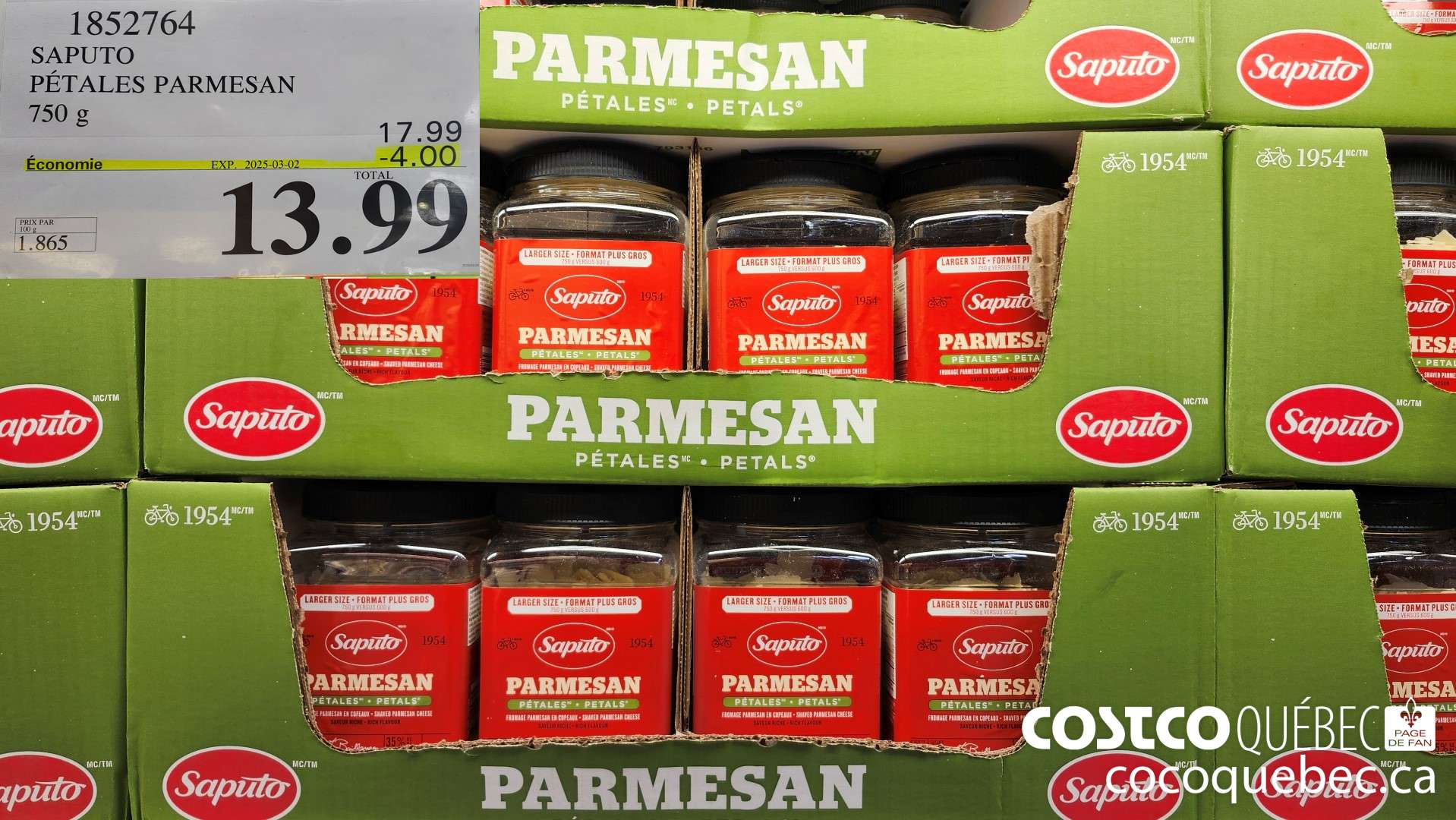 1852764 SAPUTO PETALES PARMESAN  ($4.00 INSTANT SAVINGS EXPIRES ON 2025-03-02) $13.99