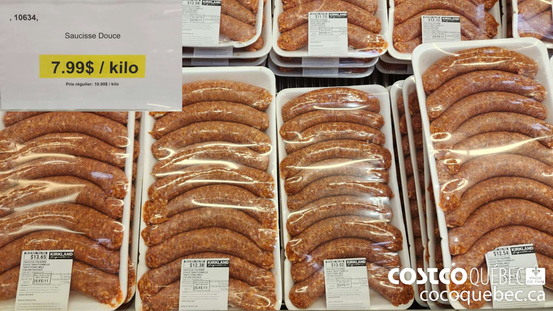 10634 SAUCISSE ITALIENNE DOUCE TRADITIONELLE  $7.99