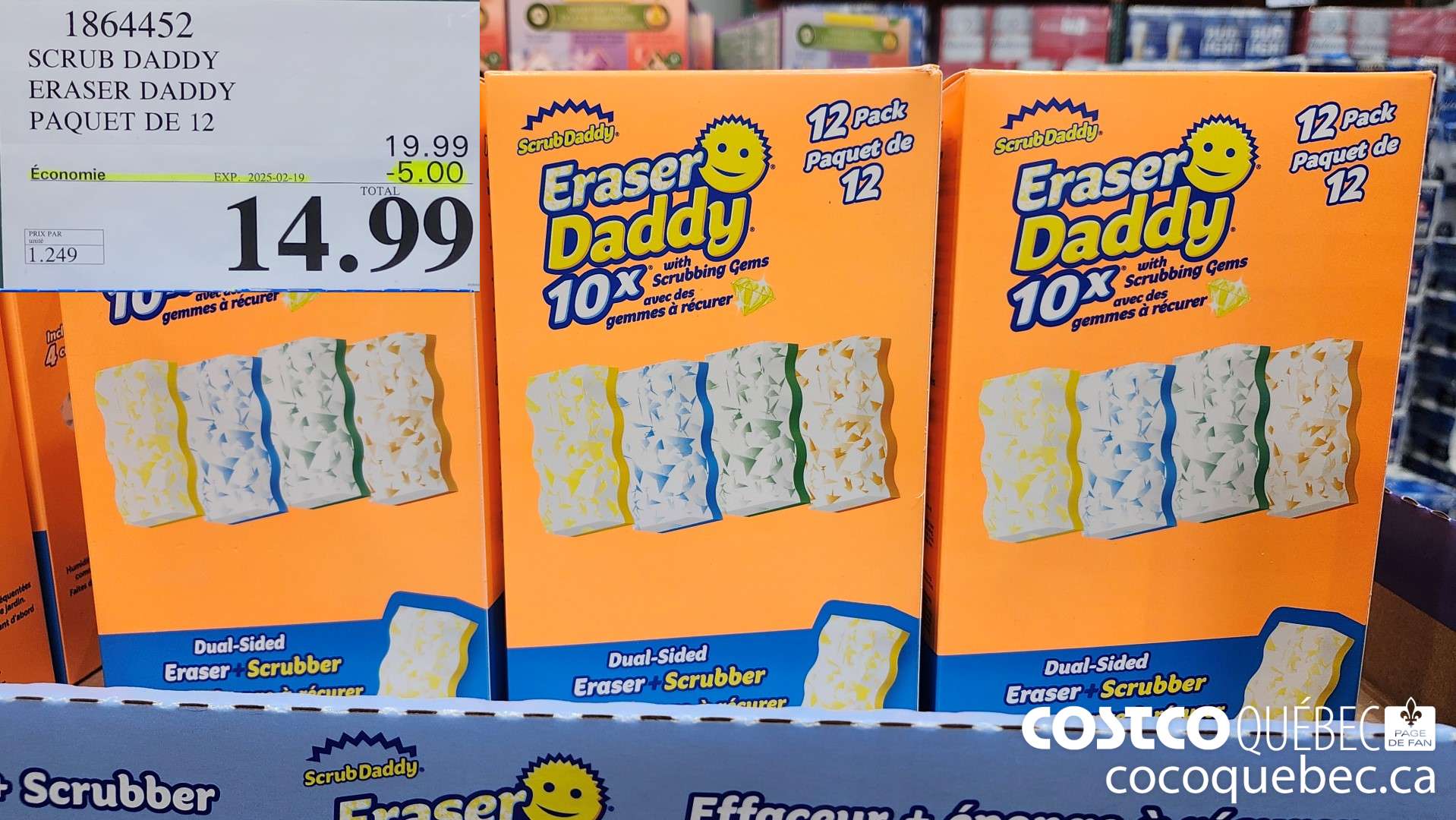 1864452 SCRUB DADDY ERASER DADDY PAQUET DE 12  ($5.00 INSTANT SAVINGS EXPIRES ON 2025-02-19) $14.99