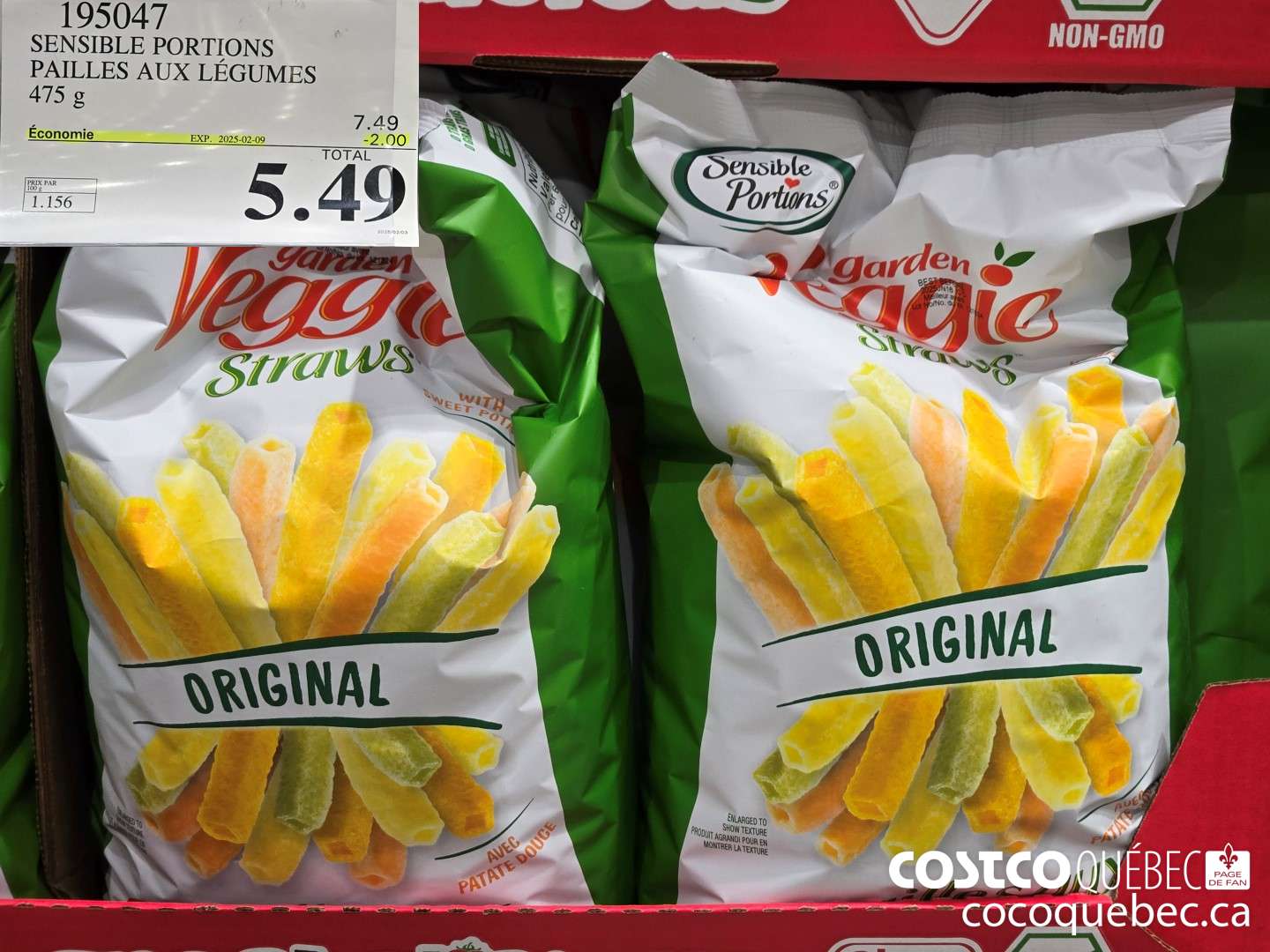 195047 SENSIBLE PORTIONS PAILLES AUX LEGUMES 475 g ($2.00 INSTANT SAVINGS EXPIRES ON 2025-02-09) $5.49