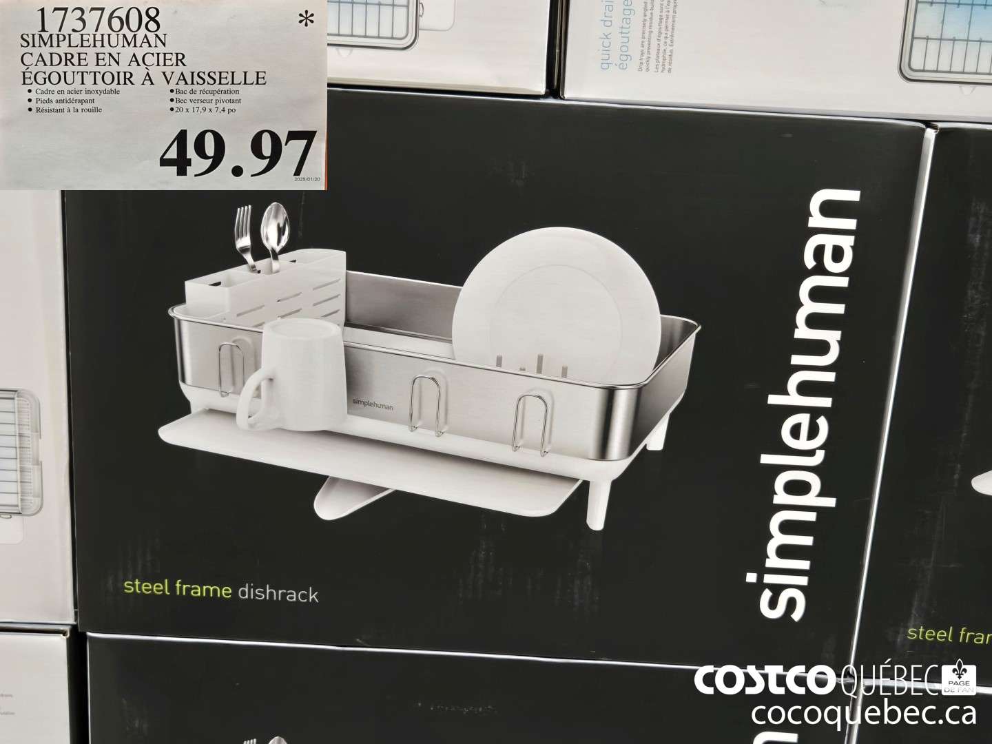 1737608 SIMPLEHUMAN CADRE EN ACIER  $49.97