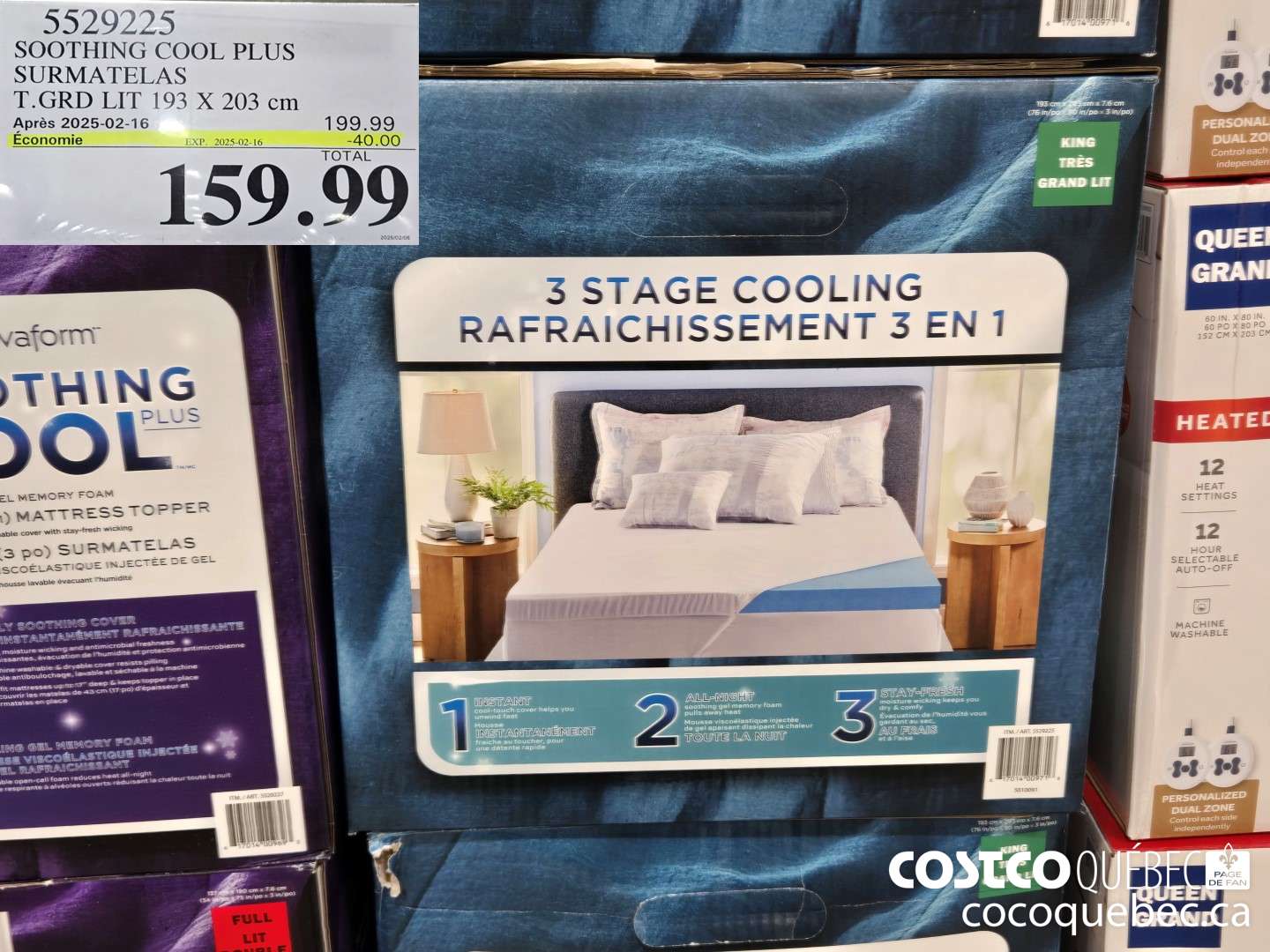 9529225 SOOTHING COOL PLUS SURMATELAS  ($40.00 INSTANT SAVINGS EXPIRES ON 2025-02-16) $159.99