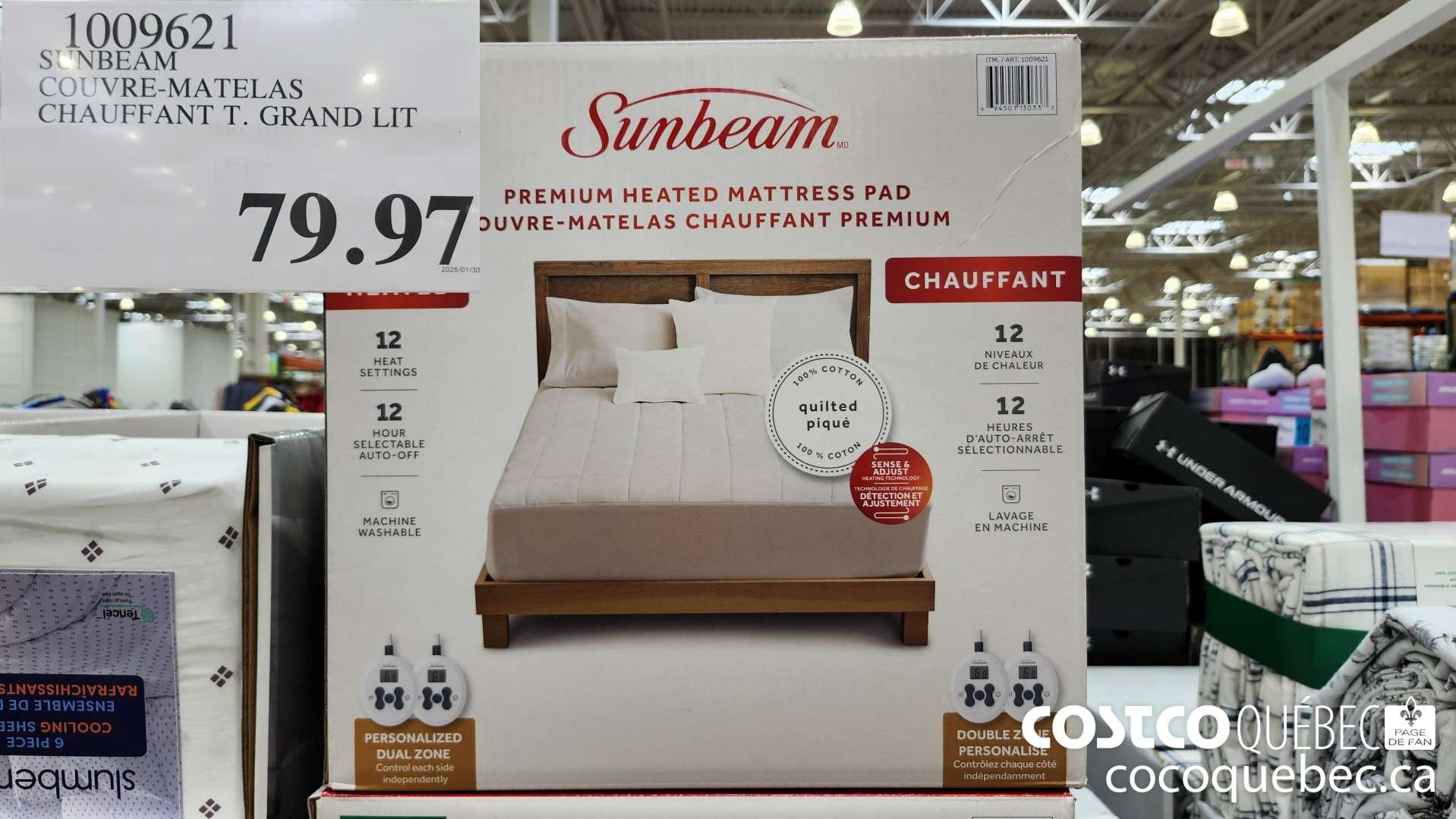 1009621 SUNBEAM COUVRE-MATELAS CHAUFFANT T GRAND LIT  $79.97
