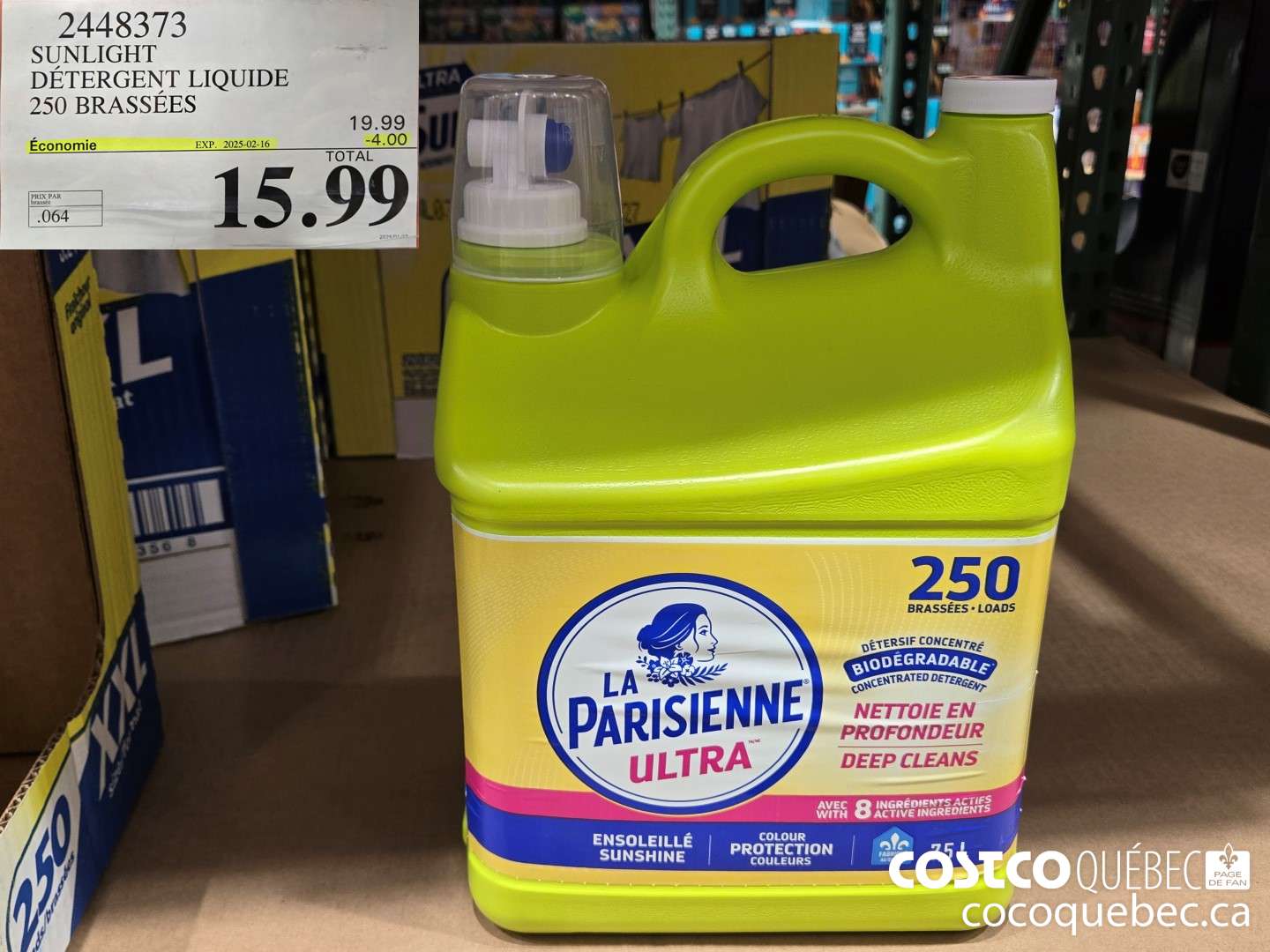 2448373 SUNLIGHT DETERGENT LIQUIDE 250 brassées  ($4.00 INSTANT SAVINGS EXPIRES ON 2025-02-16) $15.99