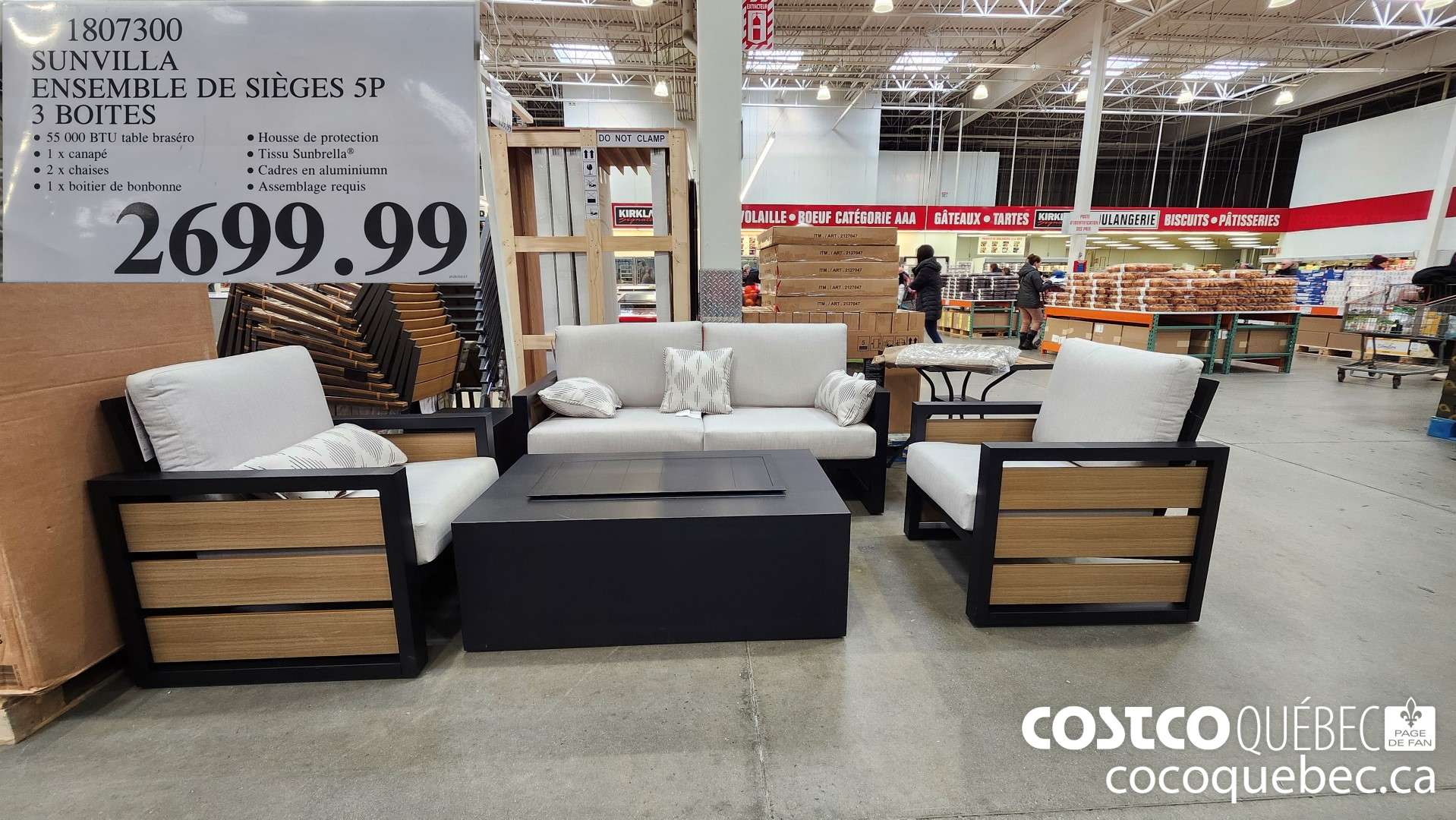 1807300 SUNVILLA ENSEMBLE DE SIEGES 5P 3 BOITES  $2699.99
