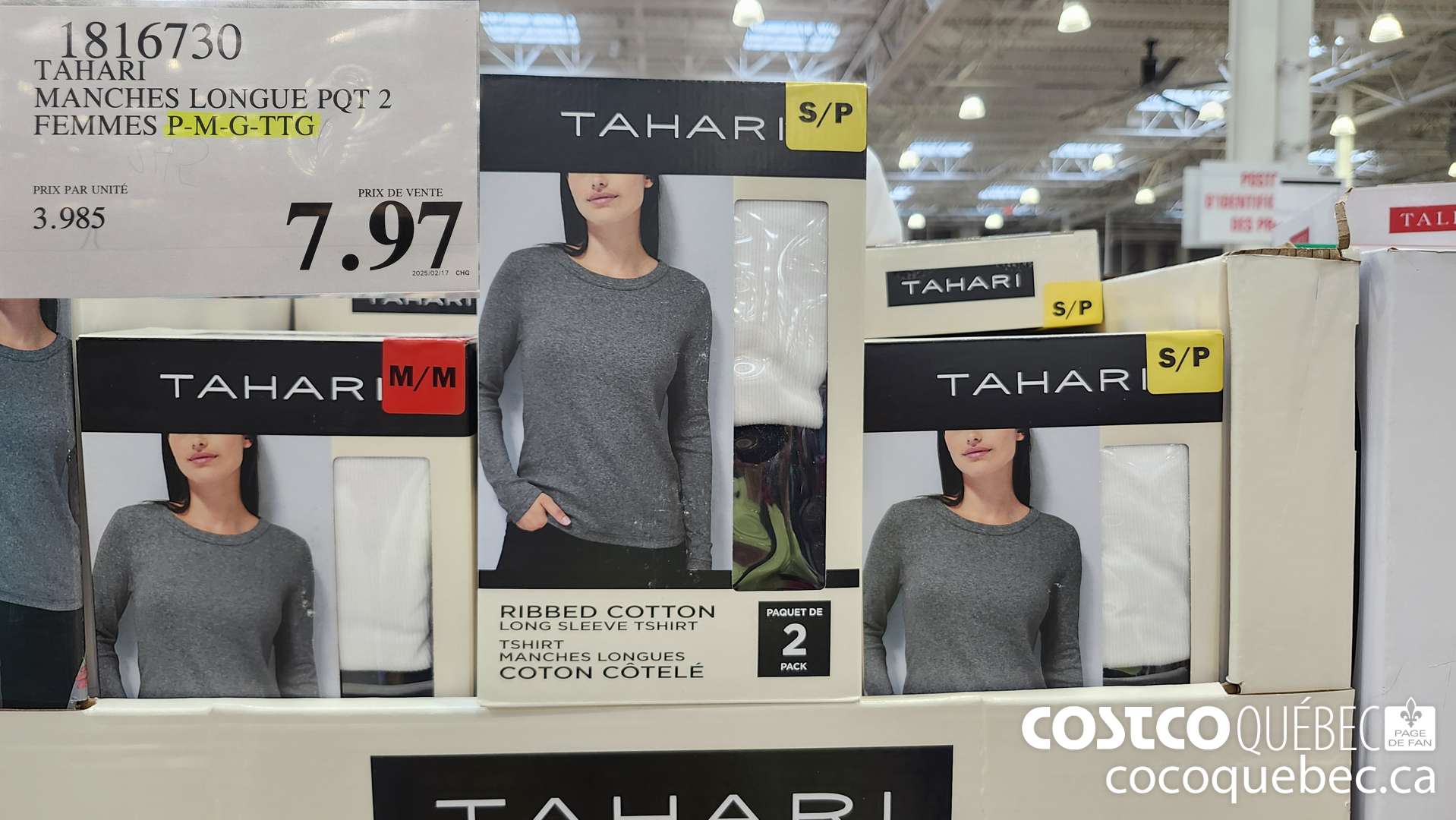 1816730 TAHARI MANCHES LONGUE PQT 2  $7.97