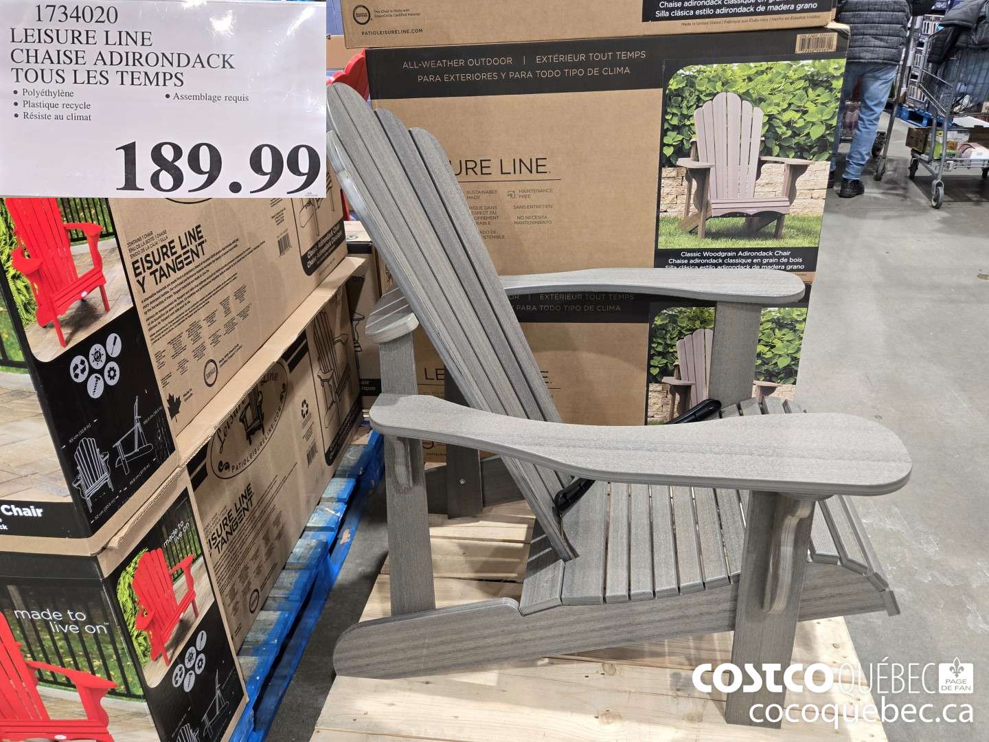 1734020 TANGENT TECHNOLOGIES CHAISE ADIRONDACK FABRIQUE AUX ETATS-UNI  $189.99