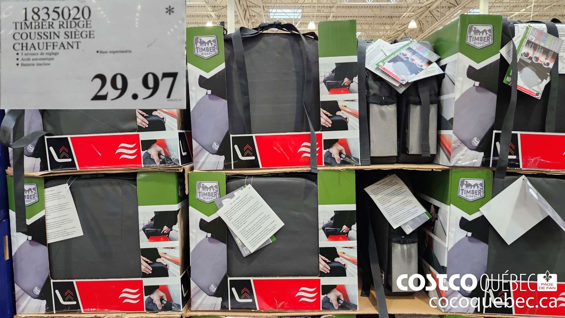 1835020 TIMBER RIDGE COUSSIN SIEGE  $29.97