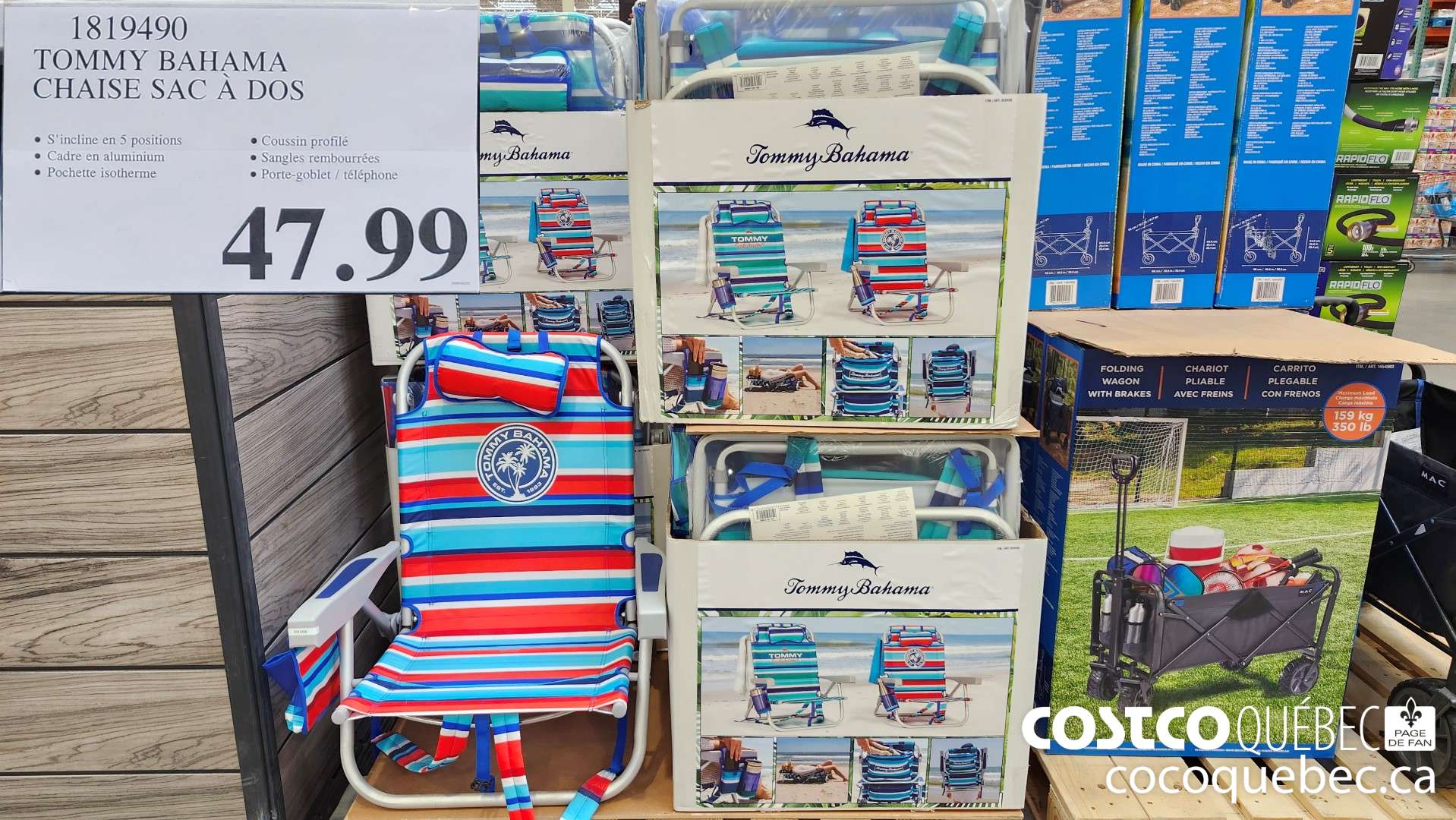 1819490 TOMMY BAHAMA CHAISE SAC A DOS  $47.99