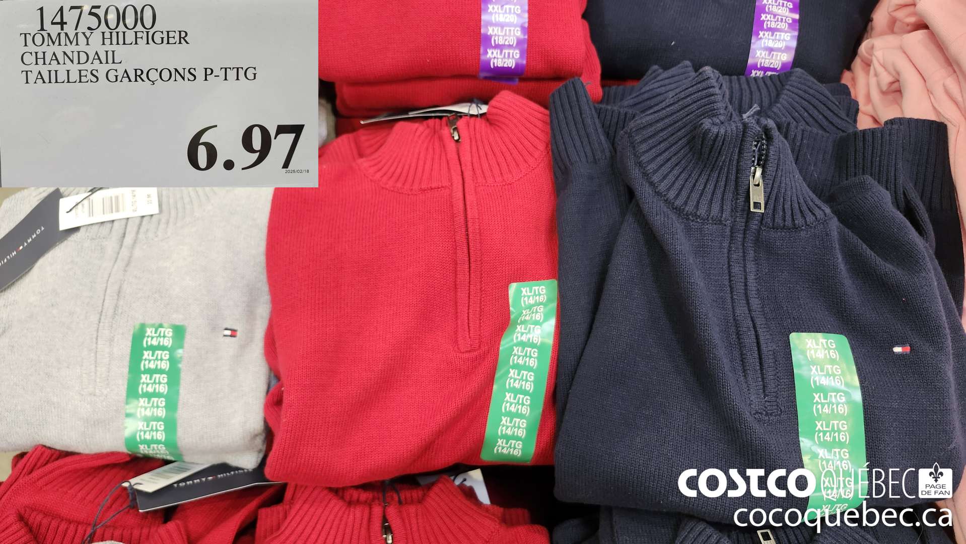 75000 TOMMY HILFIGER CHANDAIL TAILLES GARCONS P-TTG  $6.97