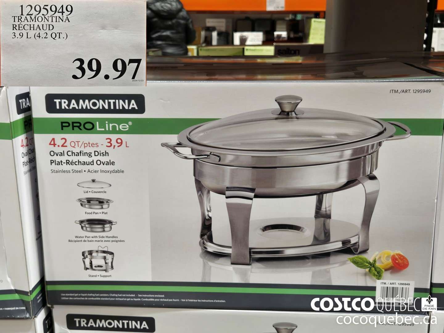 1295949 TRAMONTINA RECHAUD 3.9L (4.2 OT.)  $39.97