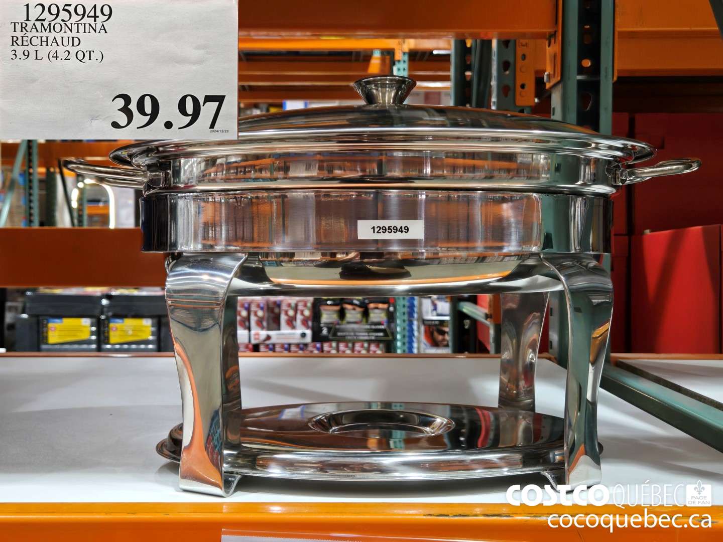 1295949 TRAMONTINA RECHAUD 3.9L (4.2 OT.)  $39.97