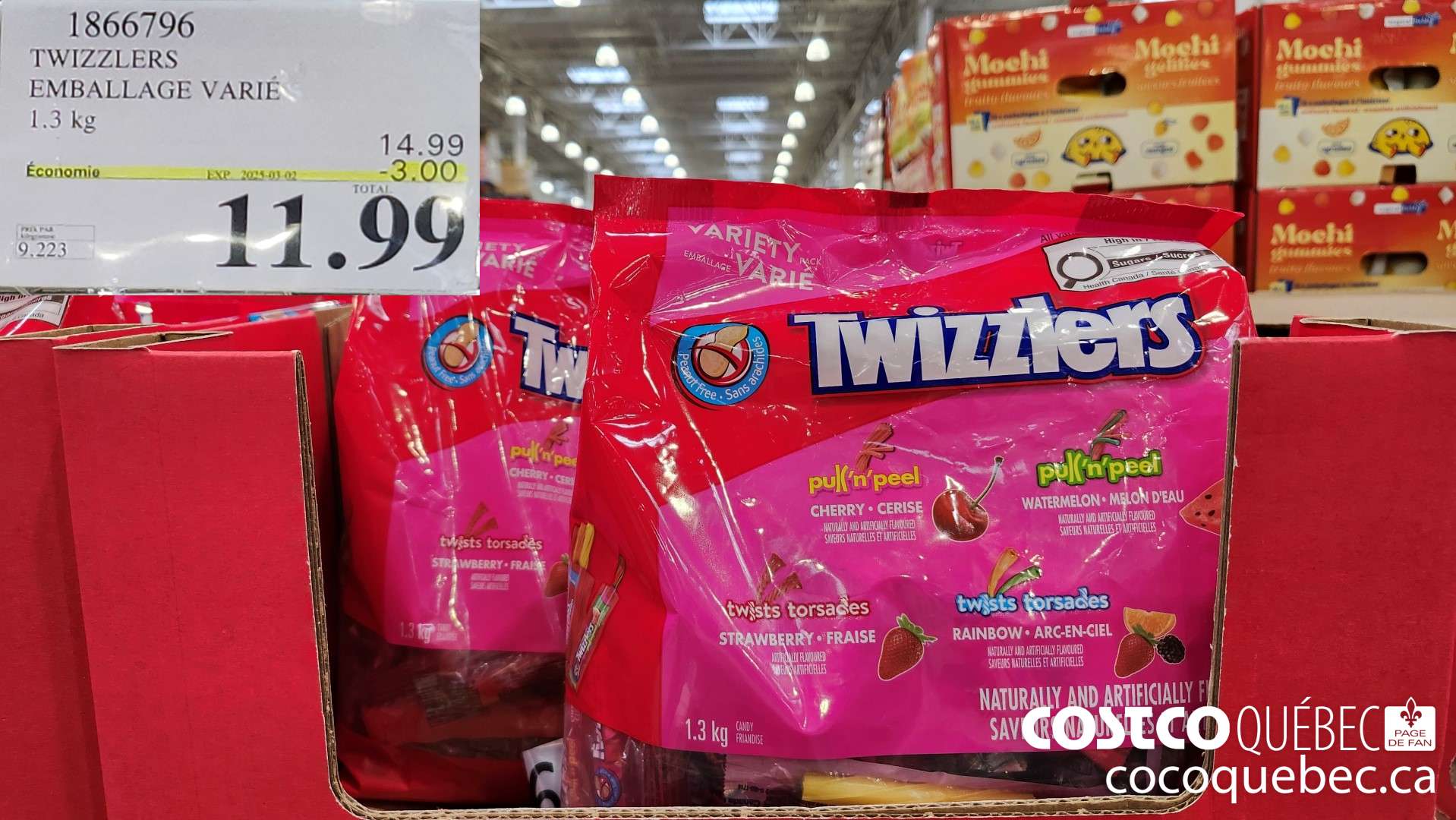 1866796 TWIZZLERS EMBALLAGE VARIE 1.3 kg  ($3.00 INSTANT SAVINGS EXPIRES ON 2025-03-02) $11.99