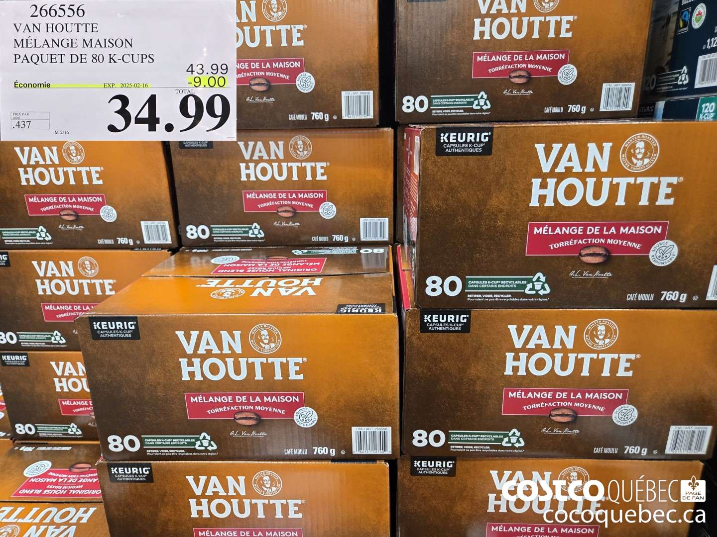 266556 VAN HOUTTE MELANGE MAISON PAQUET DE 80 K-CUPS ($9.00 INSTANT SAVINGS EXPIRES ON 2025-02-16) $34.99