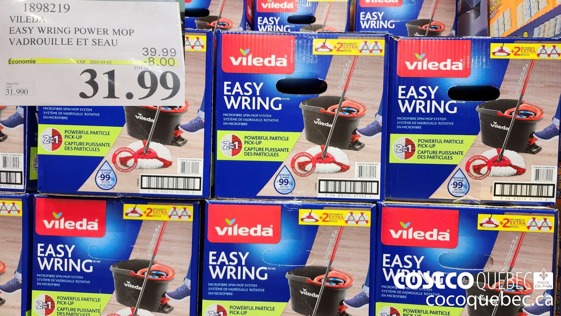 1898219 VILEDA EASY WRING POWER MOP VADROUILLE ET SEAU  ($8.00 INSTANT SAVINGS EXPIRES ON 2025-03-02) $31.99