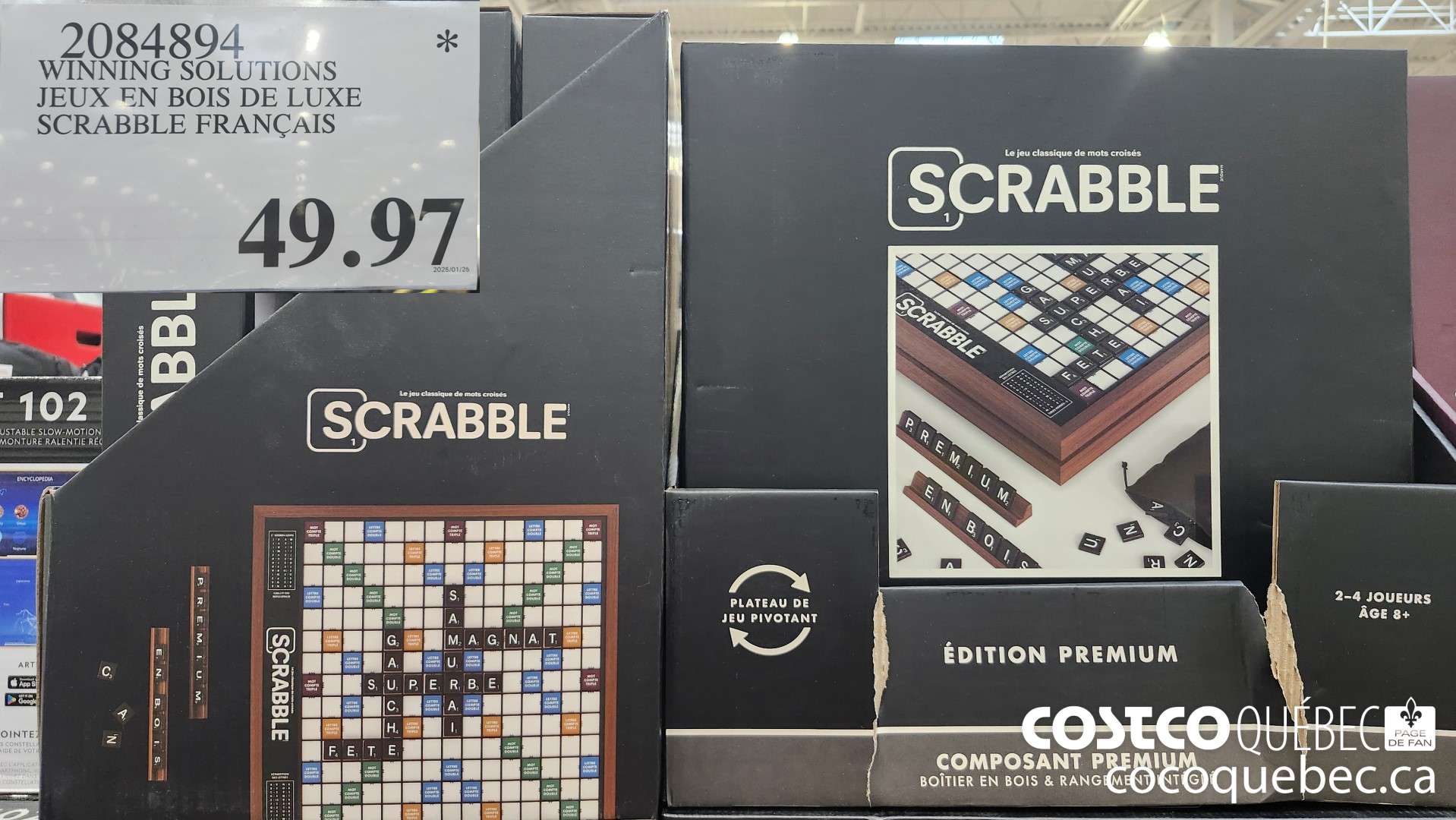 2084894 WINNING SOLUTIONS JEUX EN BOIS DE LUXE SCRABBLE FRANCAIS $49.97