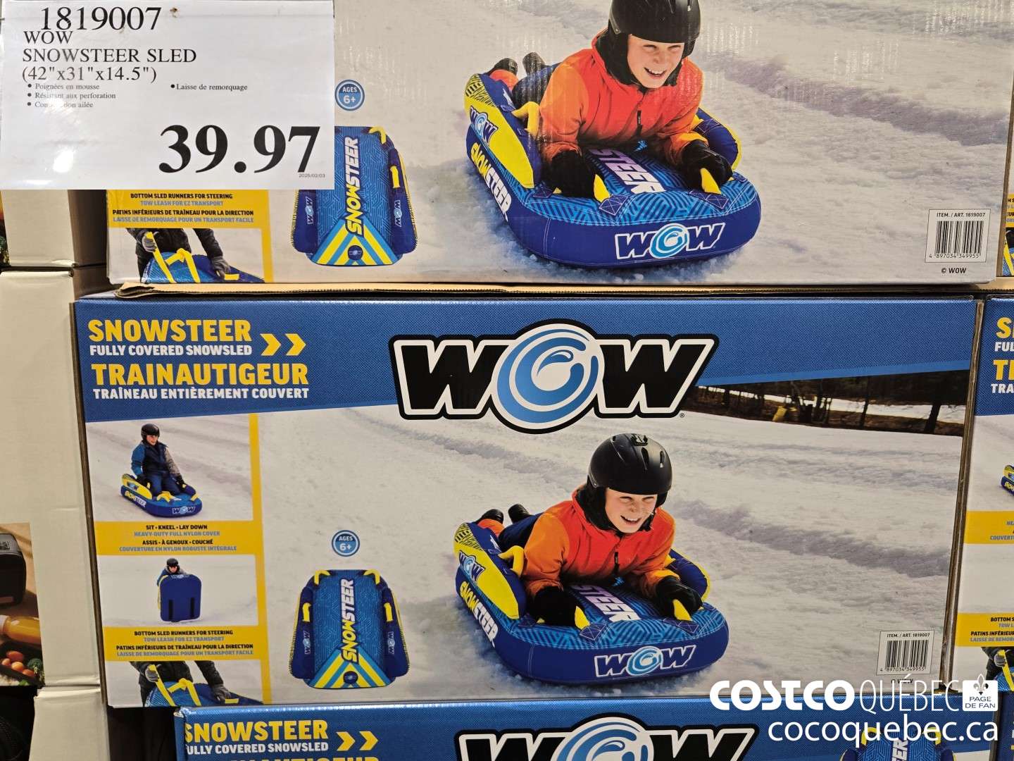 1819007 WOW SNOWSTEER SLED 42