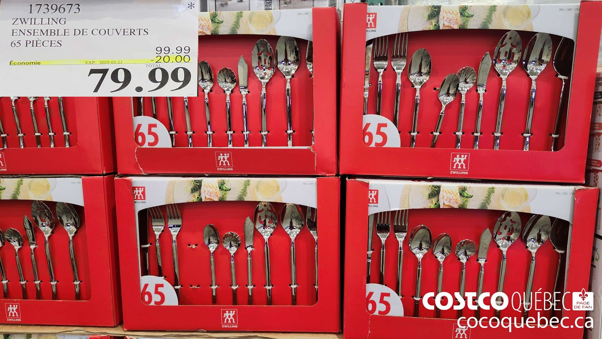 1739673 ZWILLING ENSEMBLE DE COUVERTS 65 PIECES  ($20.00 INSTANT SAVINGS EXPIRES ON 2025-02-23) $79.99