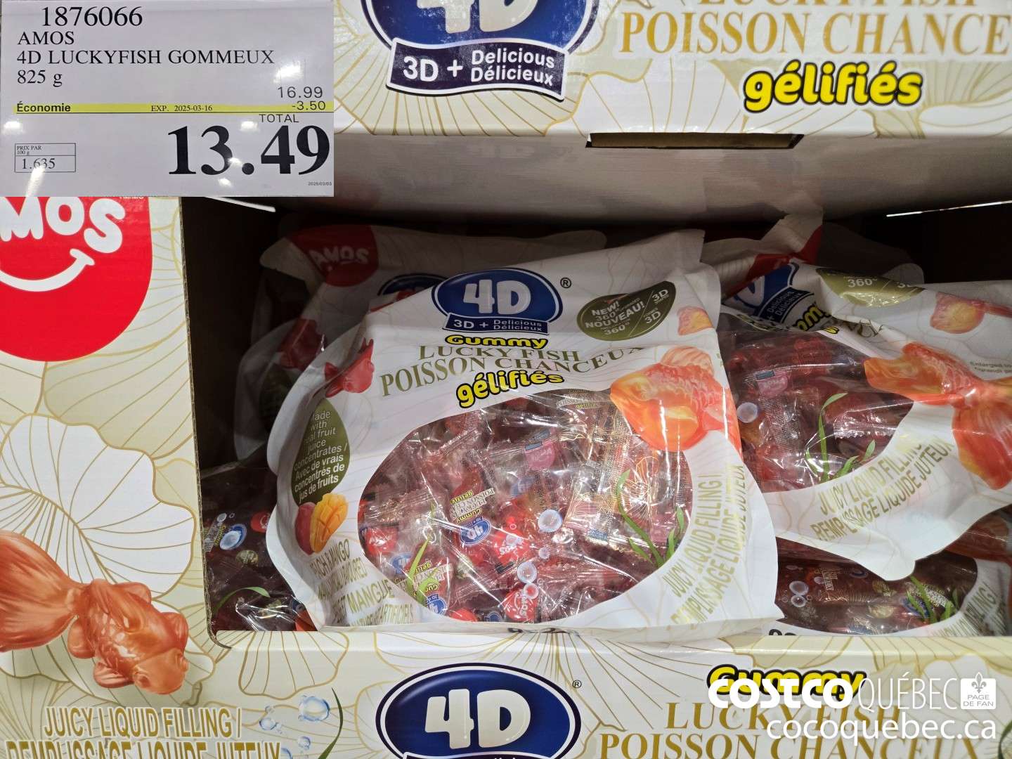 1876066 AMOS 4D LUCKYFISH GOMMEUX 825 g  ($3.50 INSTANT SAVINGS EXPIRES ON 2025-03-16) $13.49