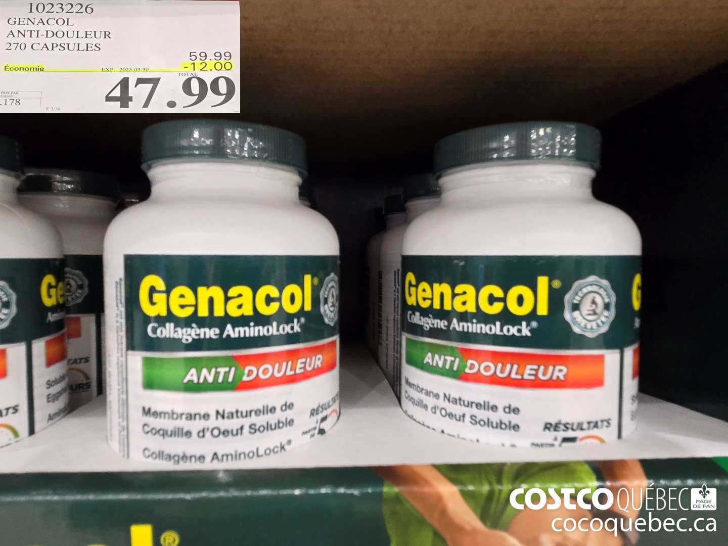 1023226 ANTI-DOULEUR 270 CAPSULES  ($12.00 INSTANT SAVINGS EXPIRES ON 2025-03-30) $47.99