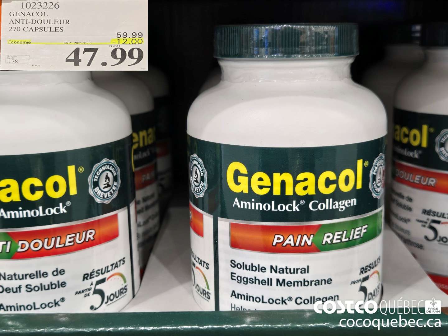 1023226 ANTI-DOULEUR 270 CAPSULES  ($12.00 INSTANT SAVINGS EXPIRES ON 2025-03-30) $47.99