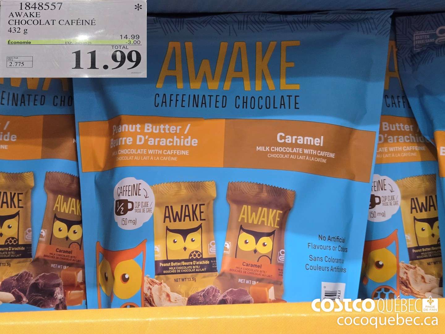 1848557 AWAKE CHOCOLAT CAFEINE  ($3.00 INSTANT SAVINGS EXPIRES ON 2025-03-23) $11.99