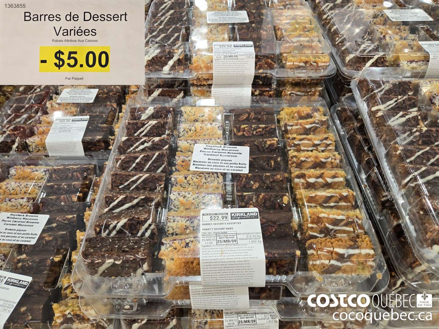 1363855 BARRES DE DESSERT VARIEES  ($5.00 INSTANT SAVINGS)