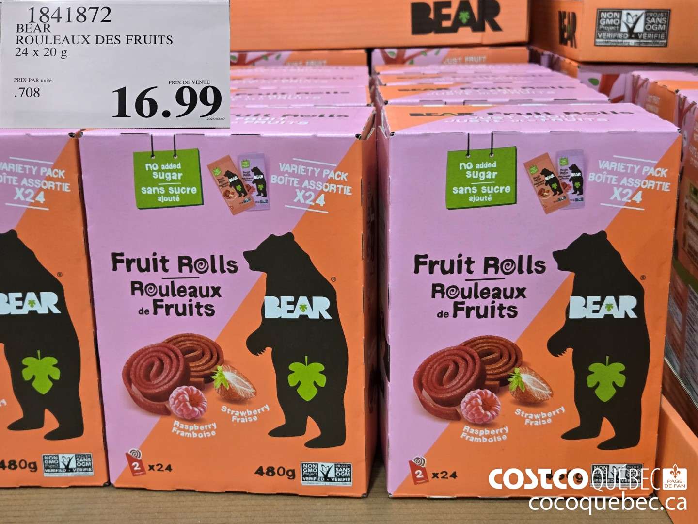 18413872 BEAR ROULEAUX DES FRUITS 24x20 g  $16.99