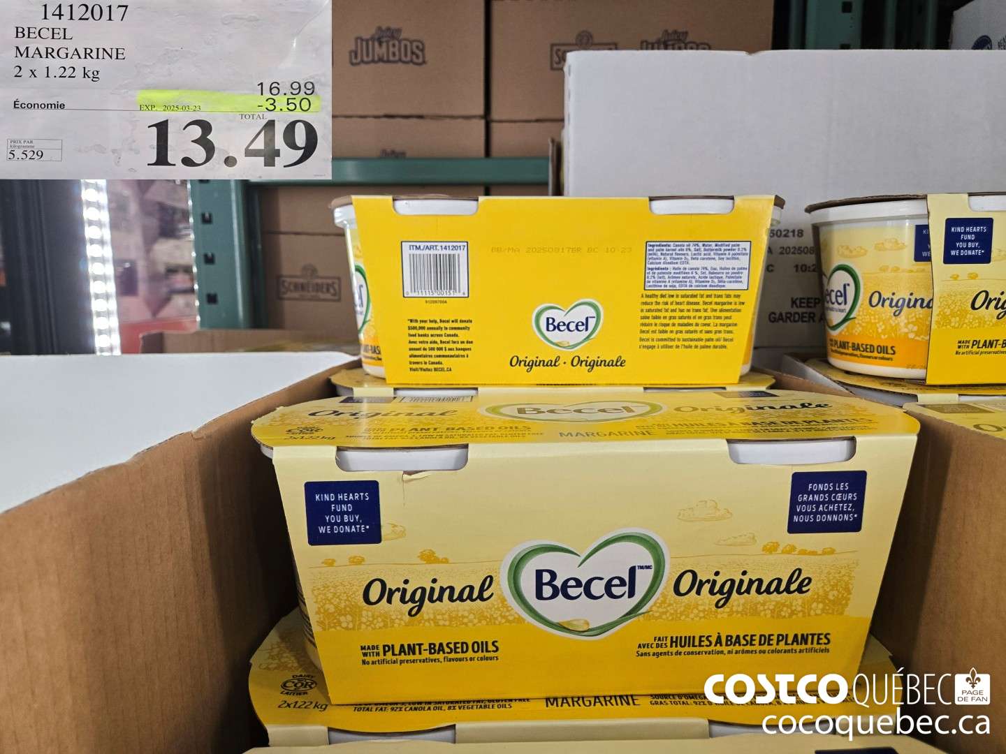 1412017 BECEL MARGARINE  ($3.50 INSTANT SAVINGS EXPIRES ON 2025-03-23) $13.49