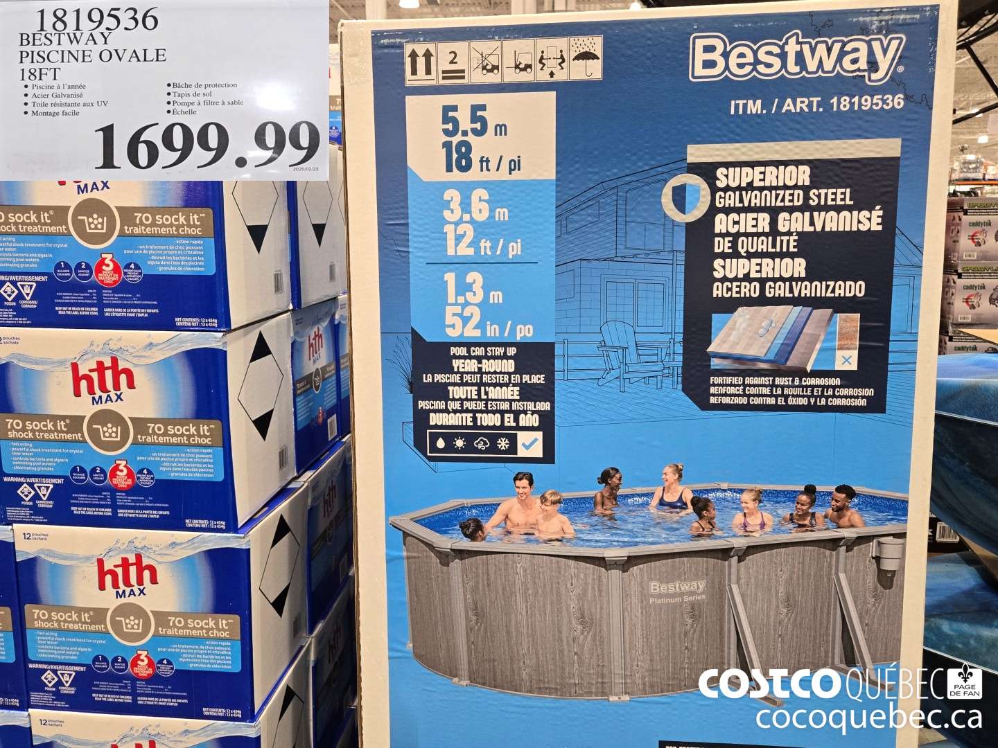 1819536 BESTWAY PISCINE OVALE 18FT  $1699.99