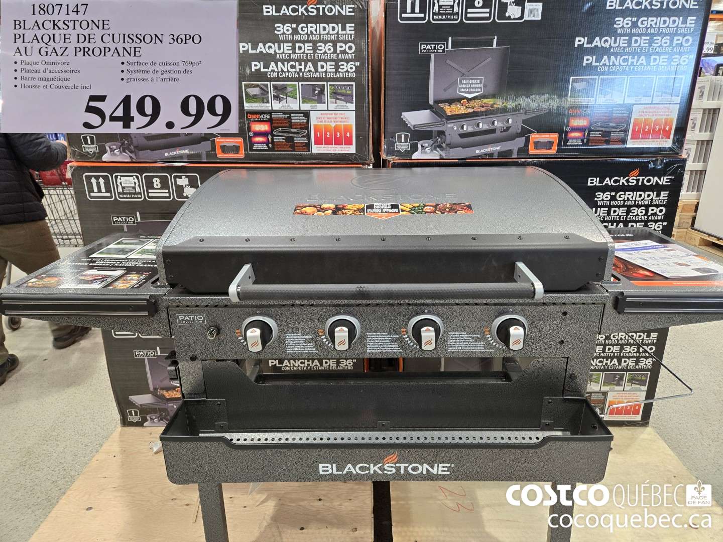 1807147 BLACKSTONE PLAQUE DE CUISSON 36PO AU GAZ PROPANE  $549.99