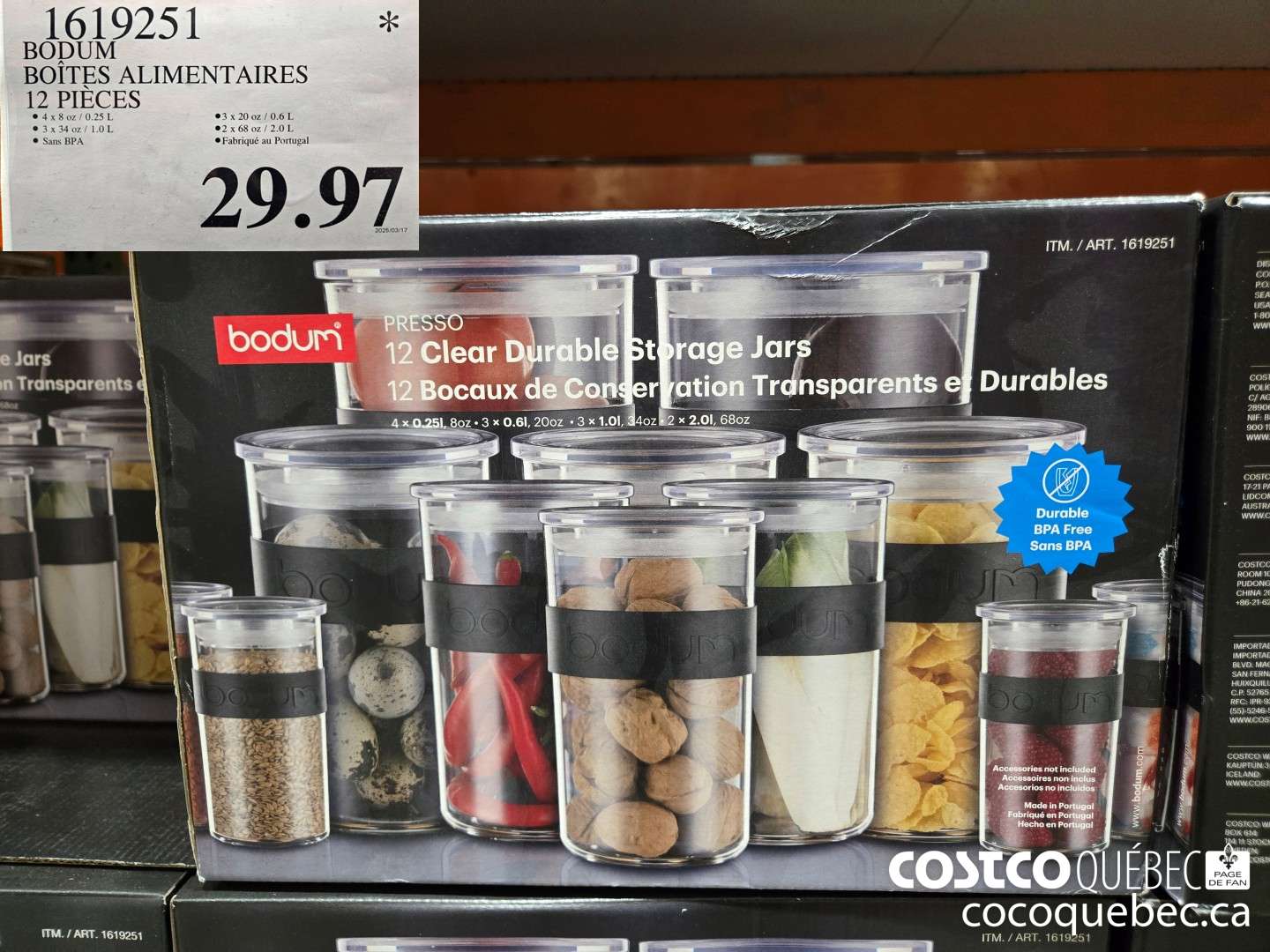 1619251 BODUM BOITES ALIMENTAIRES 12 PIECES  $29.97