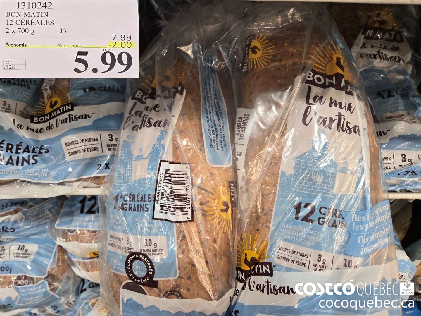 1310242 BON MATIN 12 CEREALES ($2.00 INSTANT SAVINGS EXPIRES ON 2025-03-09) $5.99